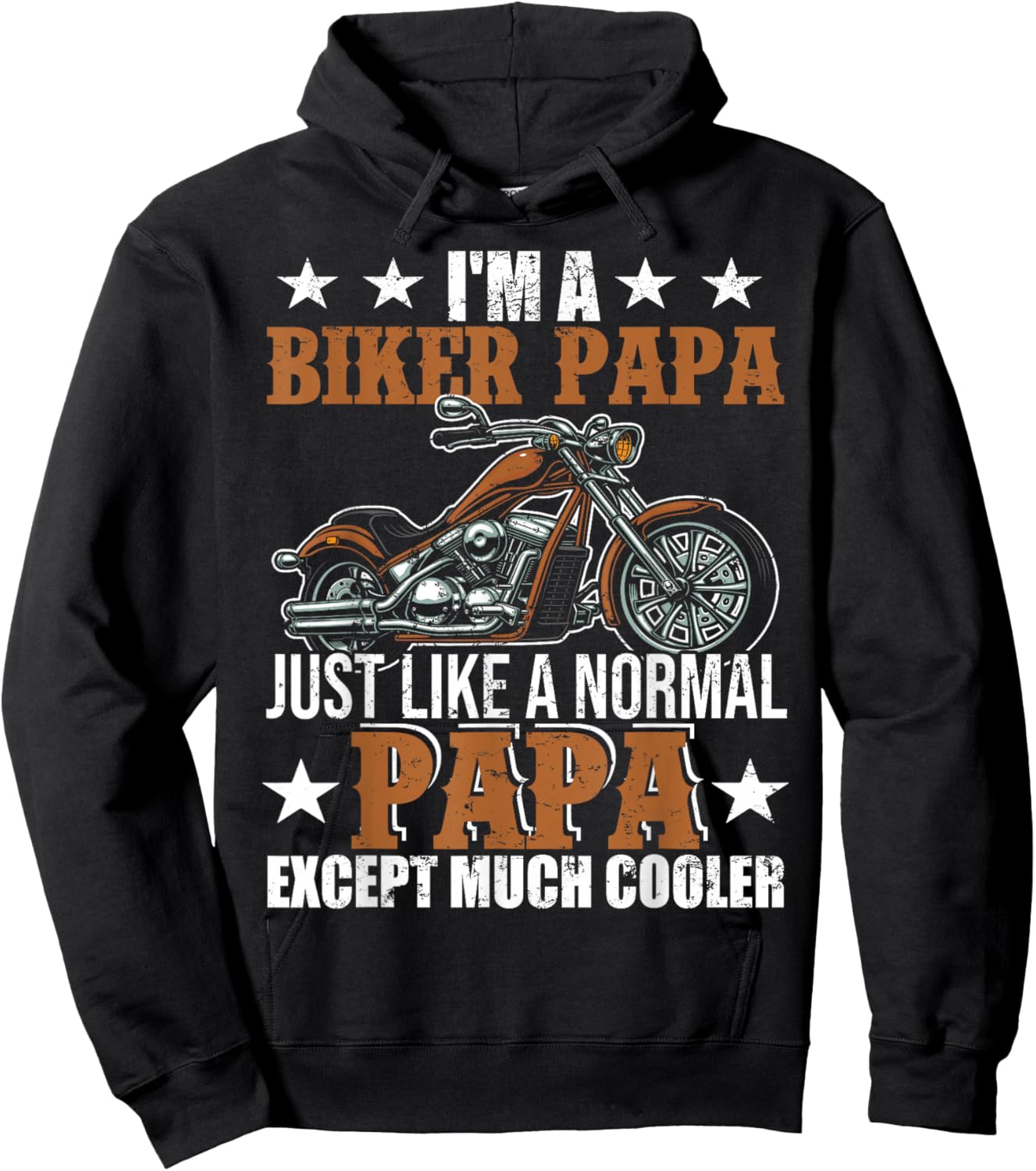 I'm A Biker Papa Happy Fathers Day Matching Motorcycle Lover Hoodie - Hoodie | Black