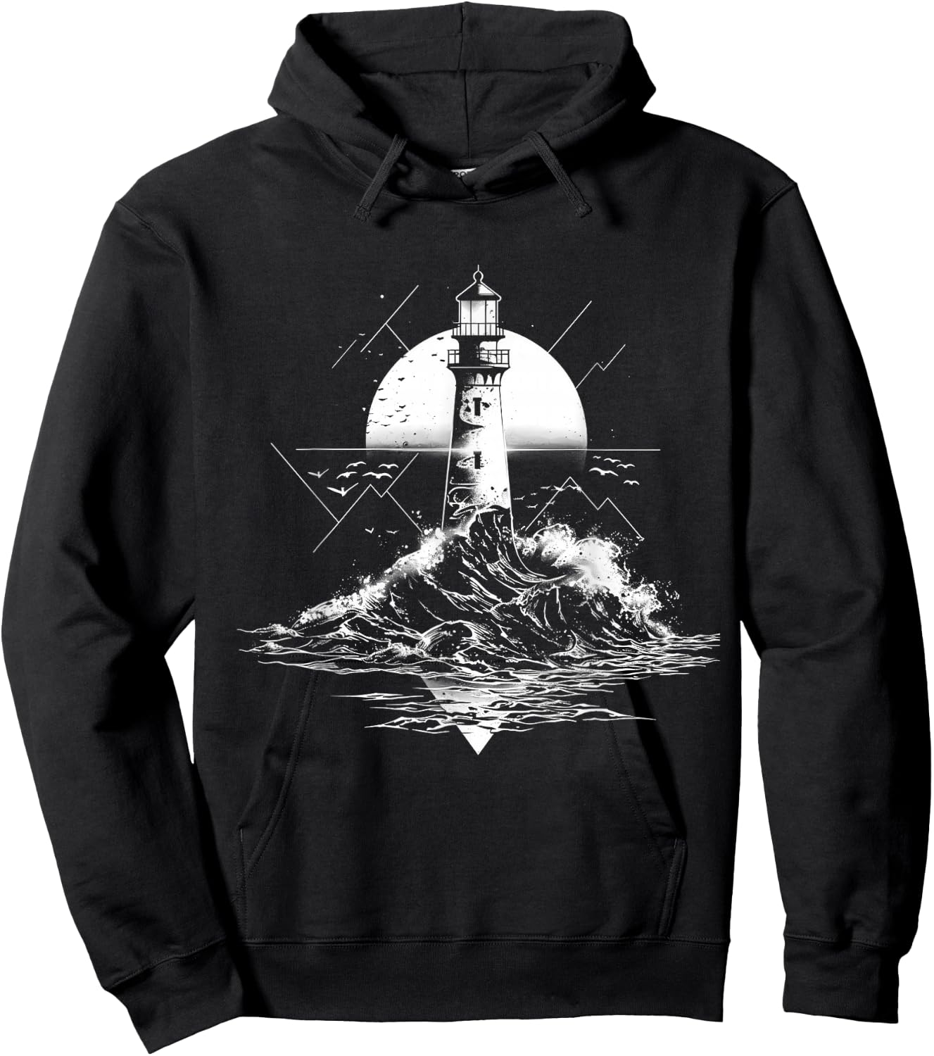 Lighthouse Sailing Sea Beach Boating Seaside House Hoodie - Hoodie | Black