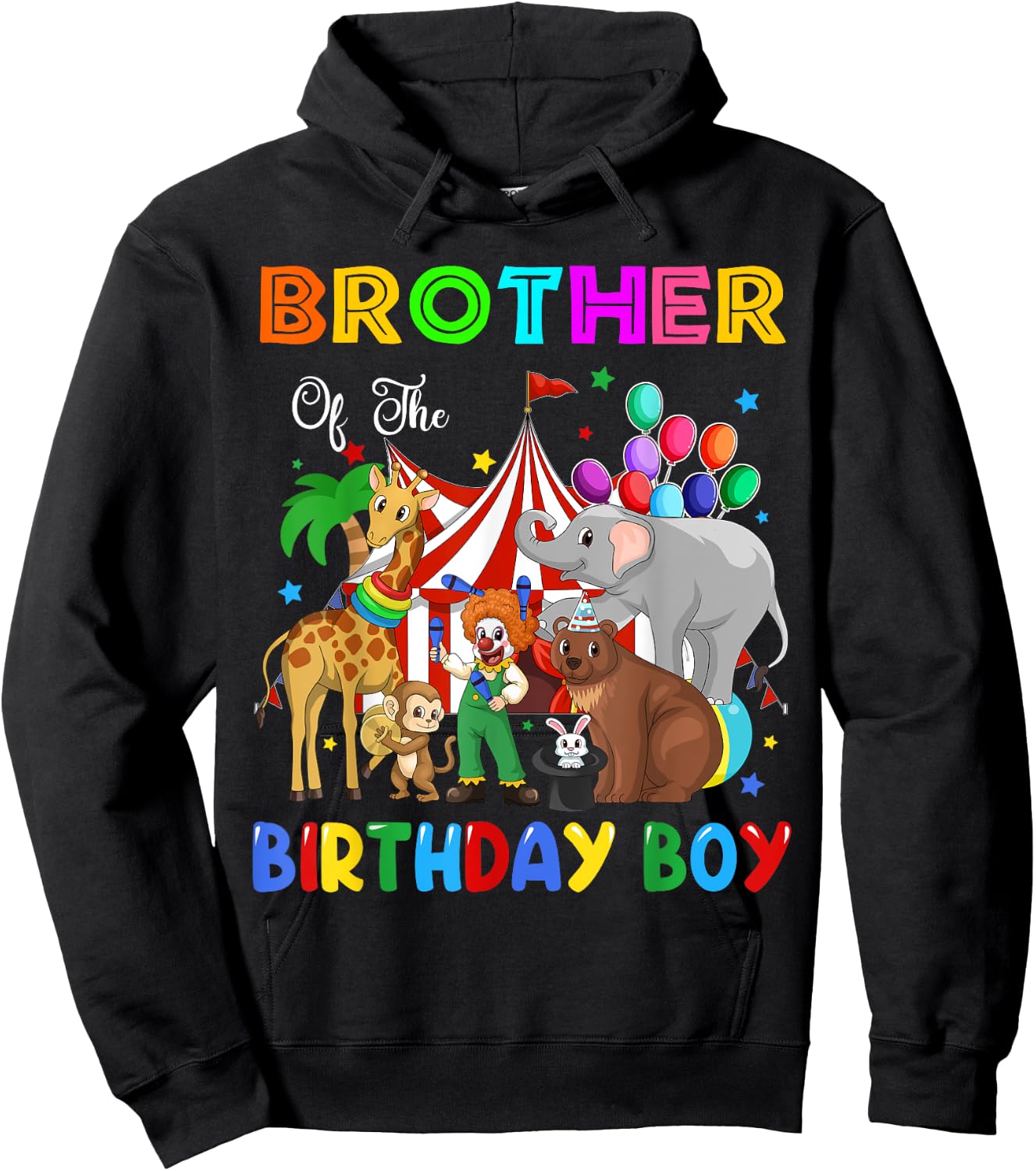 Brother Of The Birthday Boy Circus Themed Carnival Party Hoodie - Hoodie | Black