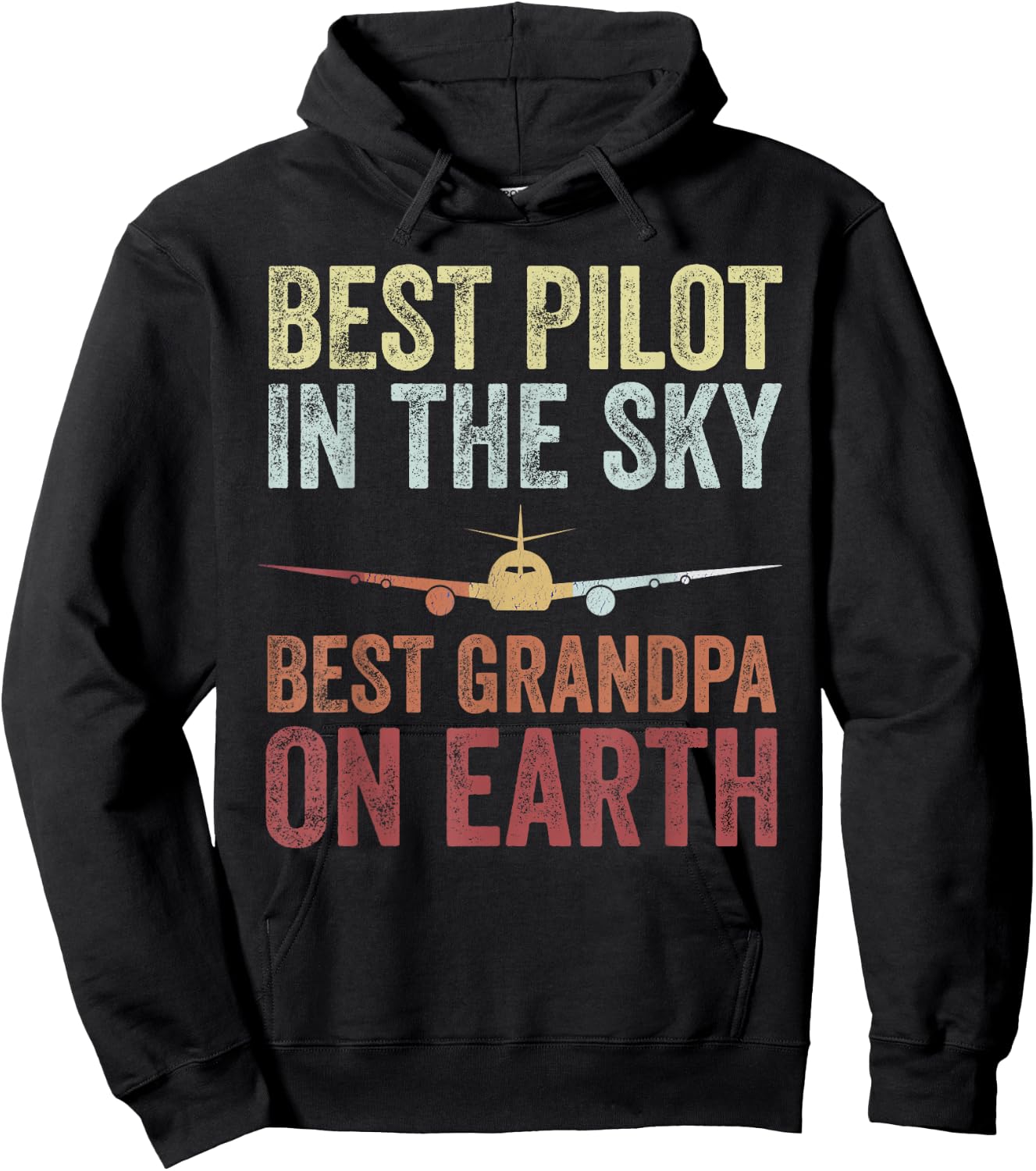 Pilot Grandpa Funny Flying Grandpa Retirement Aviator Hoodie - Hoodie | Black