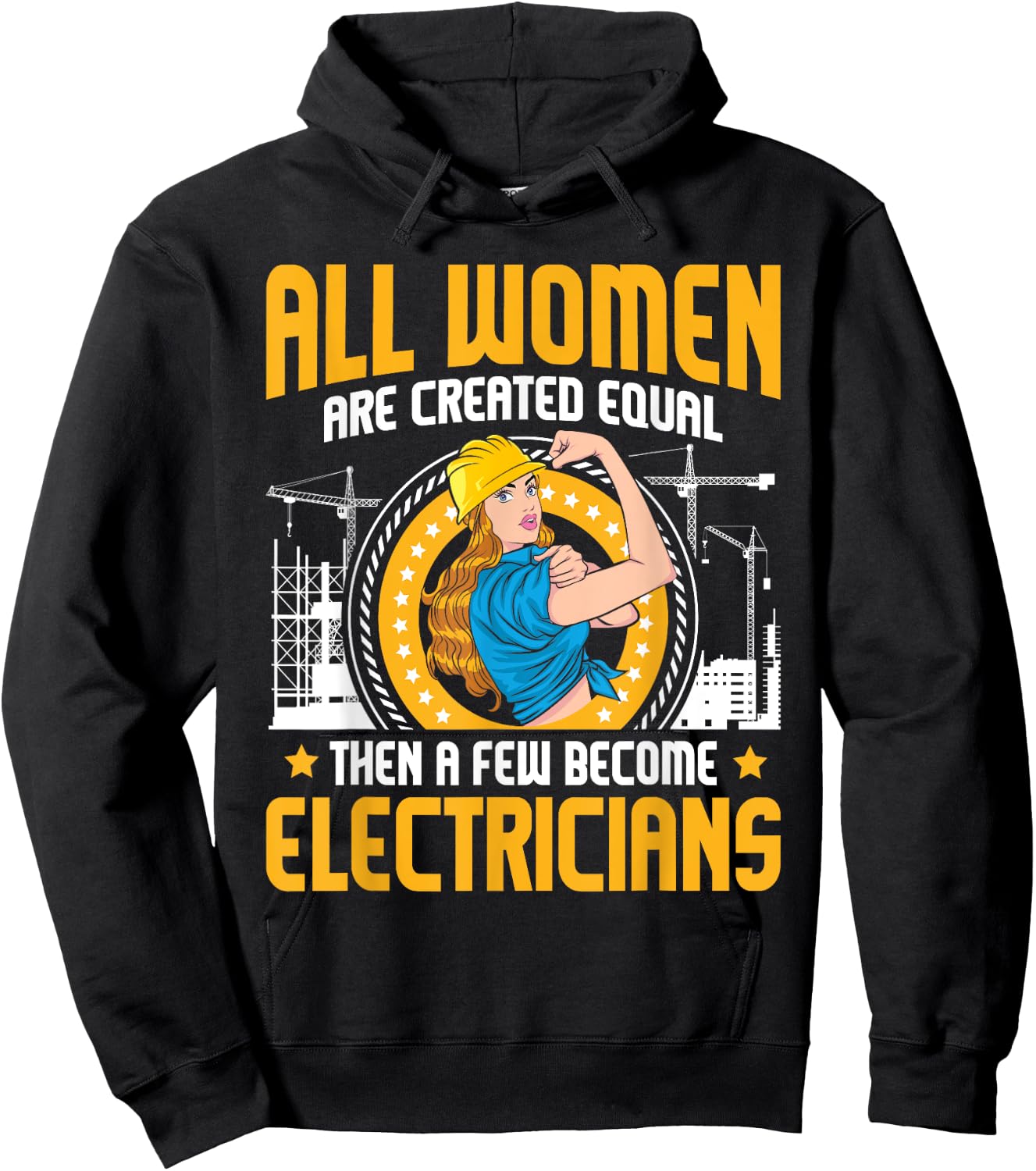 All Women Are Created Equal - Electrician Repairmen Wiring Hoodie - Hoodie | Black