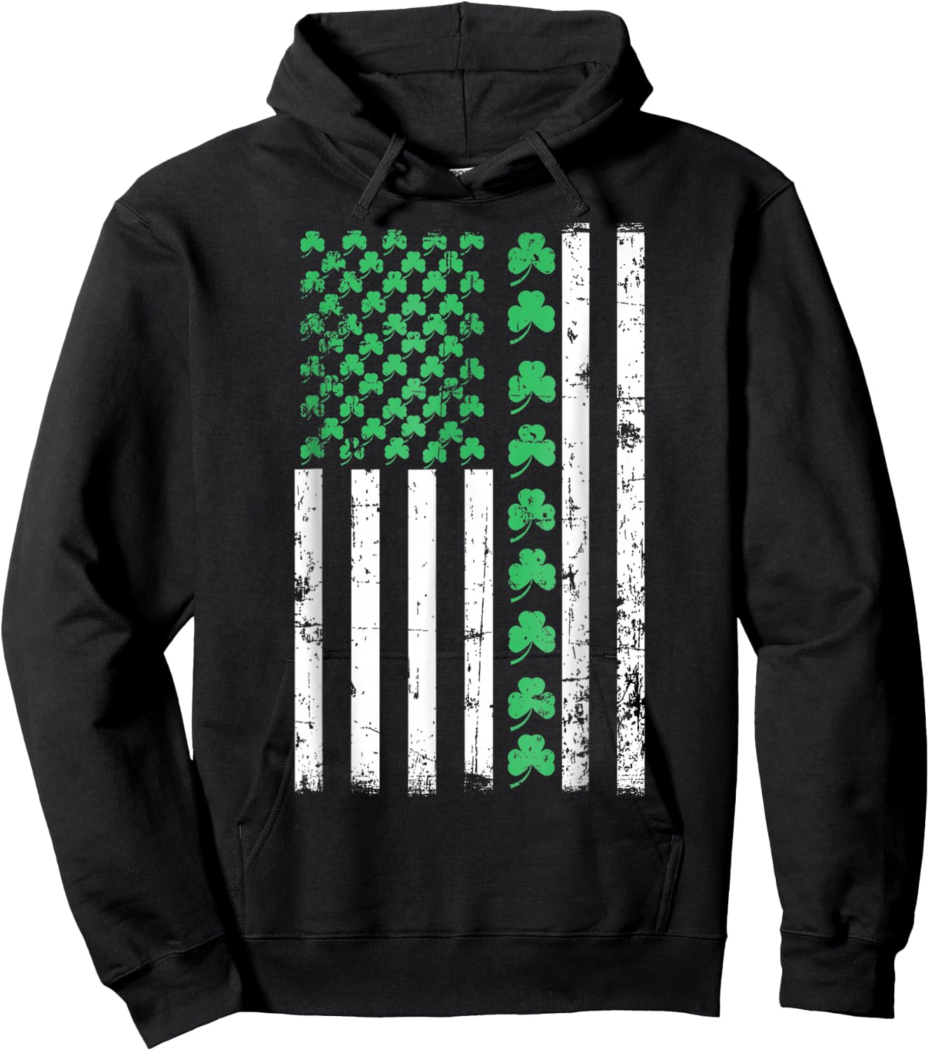 American Flag St Patricks Day T Irish Lucky Hoodie - Hoodie | Black