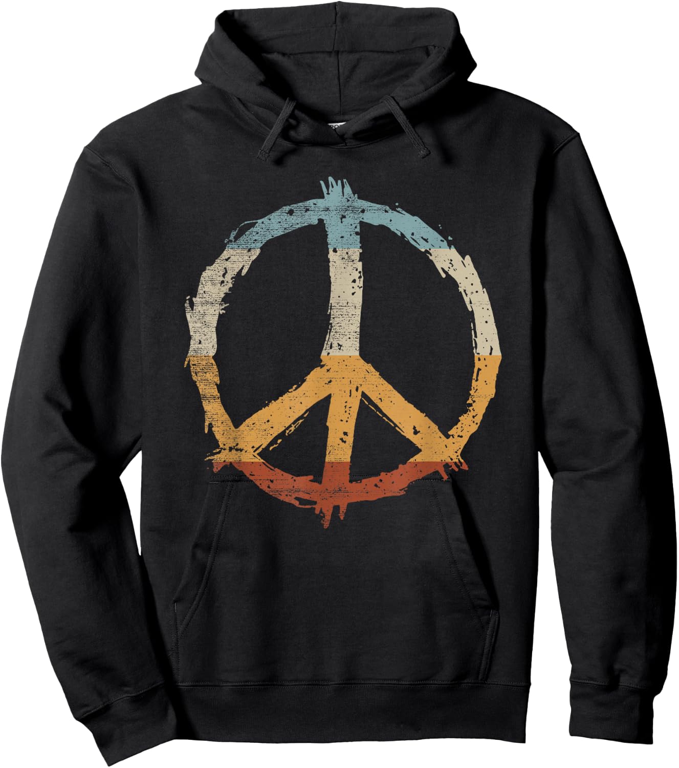 Retro Vintage Design Peace Sign Hoodie - Hoodie | Black