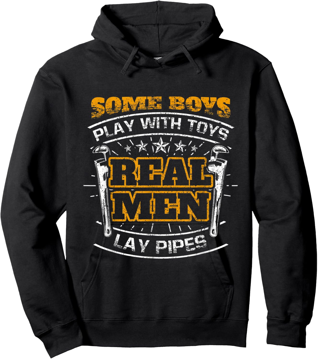 Some Boys Play With Toys Real Men Lay Pipes Funny Plumber Hoodie - Hoodie | Black