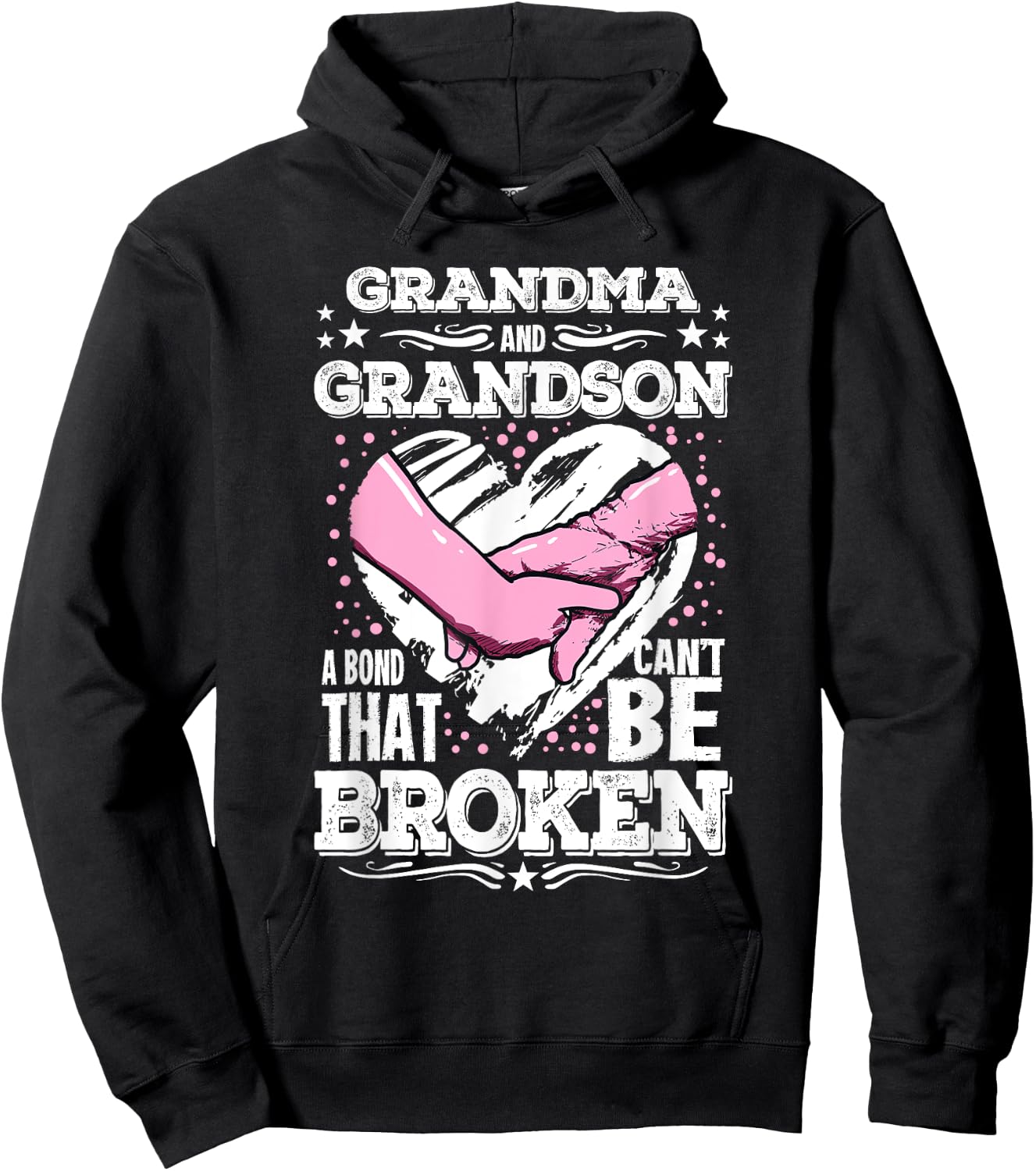 Nana Gift Grandma and Grandson a Bond That Can't be Broken Hoodie - Hoodie | Black
