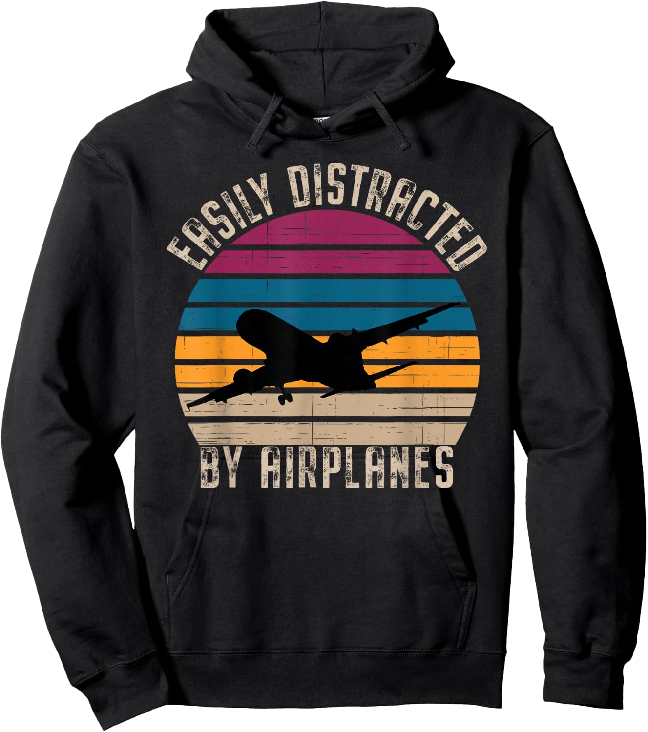 Easily Distracted By Airplanes Aviation Pilot Airplane Lover Hoodie - Hoodie | Black
