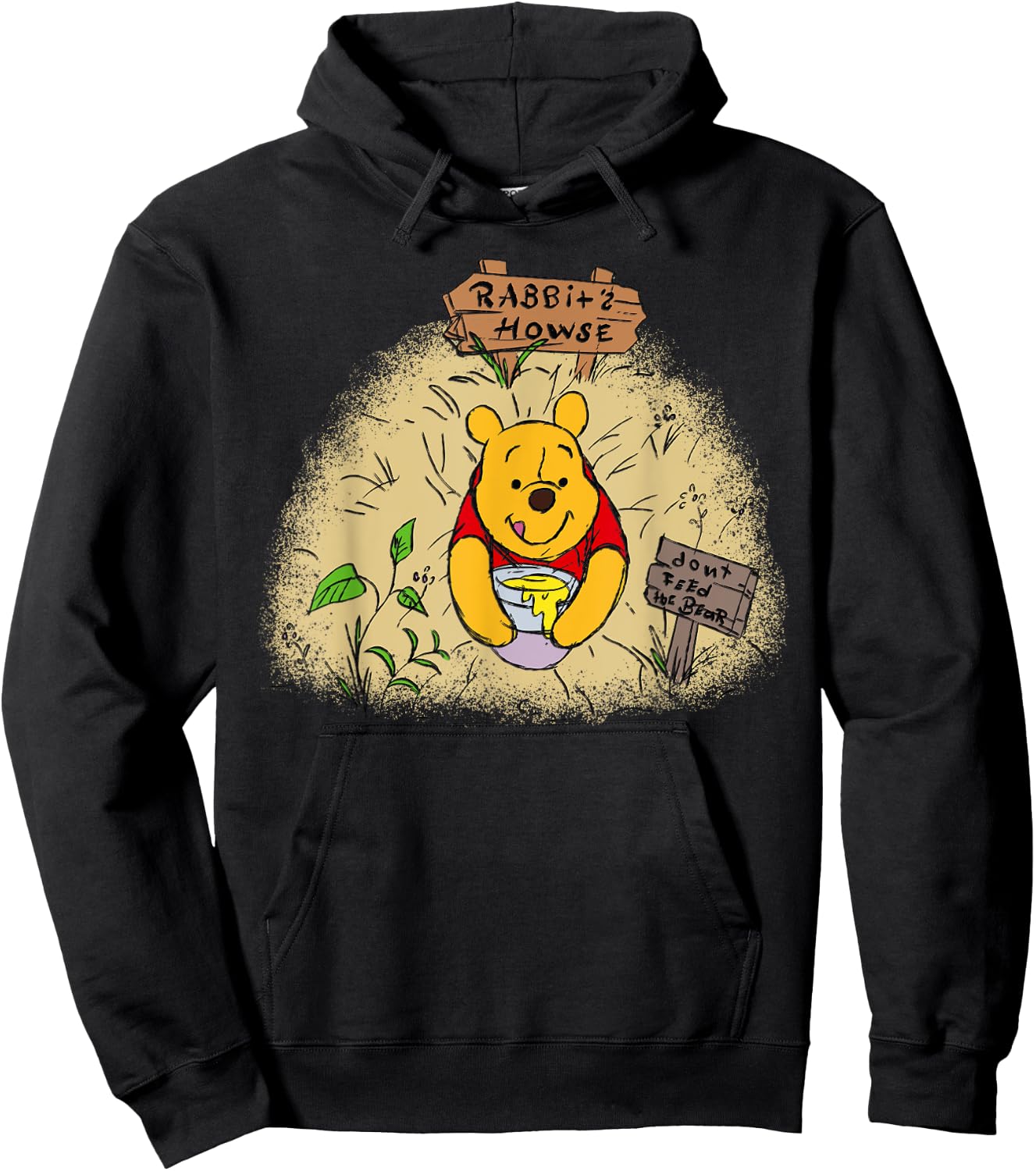 Disney Winnie the Pooh Rabbit's House Don't Feed the Bear Hoodie - Hoodie | Black