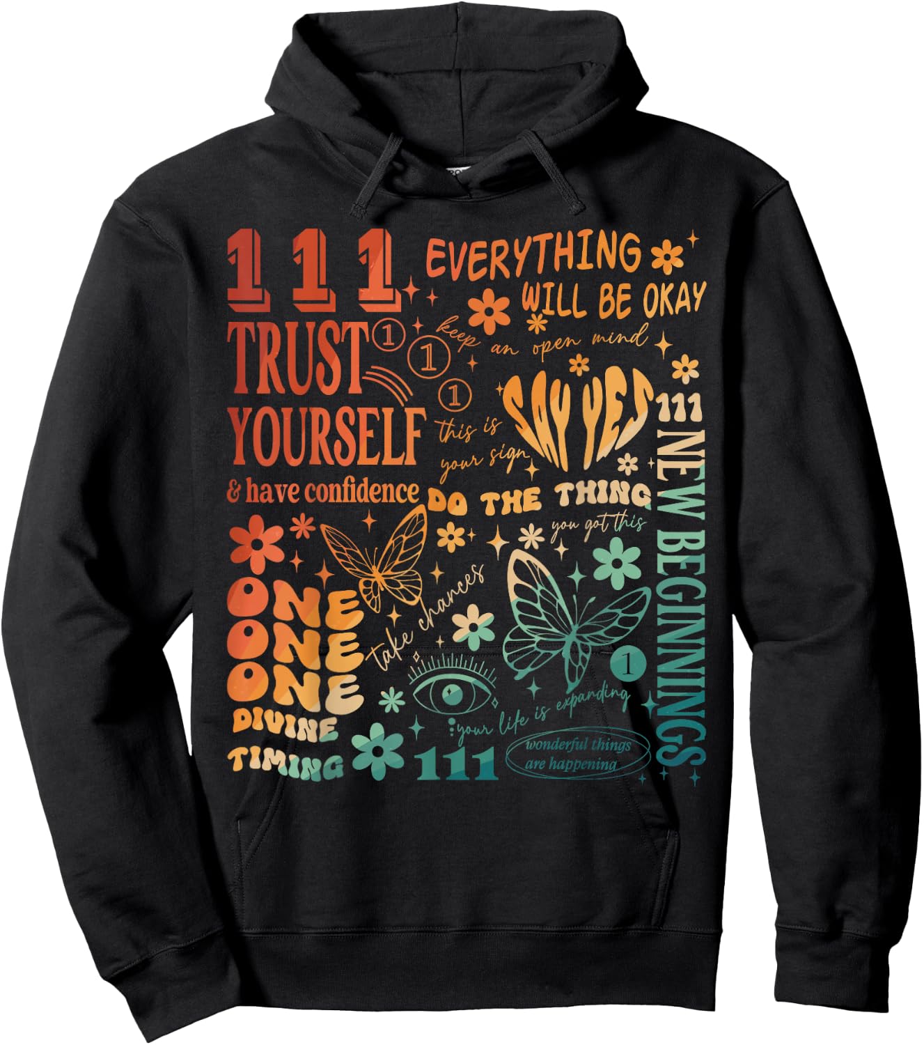 Numerology Personal Number New Beginnings 111 Angel Number Hoodie - Hoodie | Black