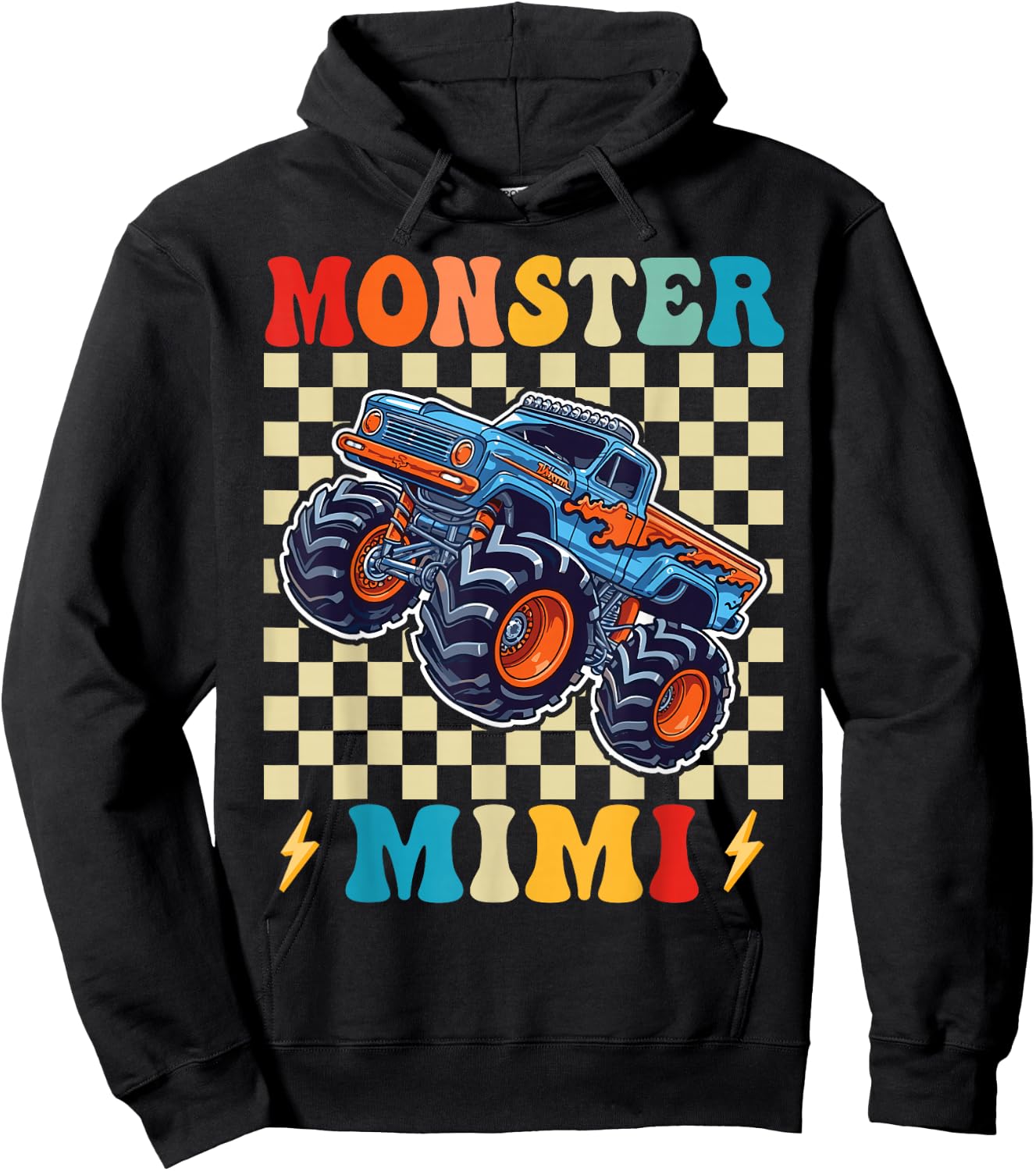 Monster Truck Mimi Family Matching Monster Trucks Birthday Hoodie - Hoodie | Black