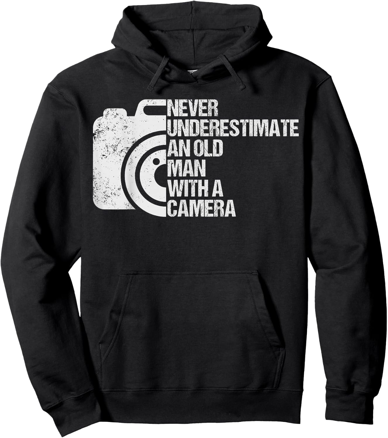 Never Underestimate An Old Man With A Camera Photography Hoodie - Hoodie | Black