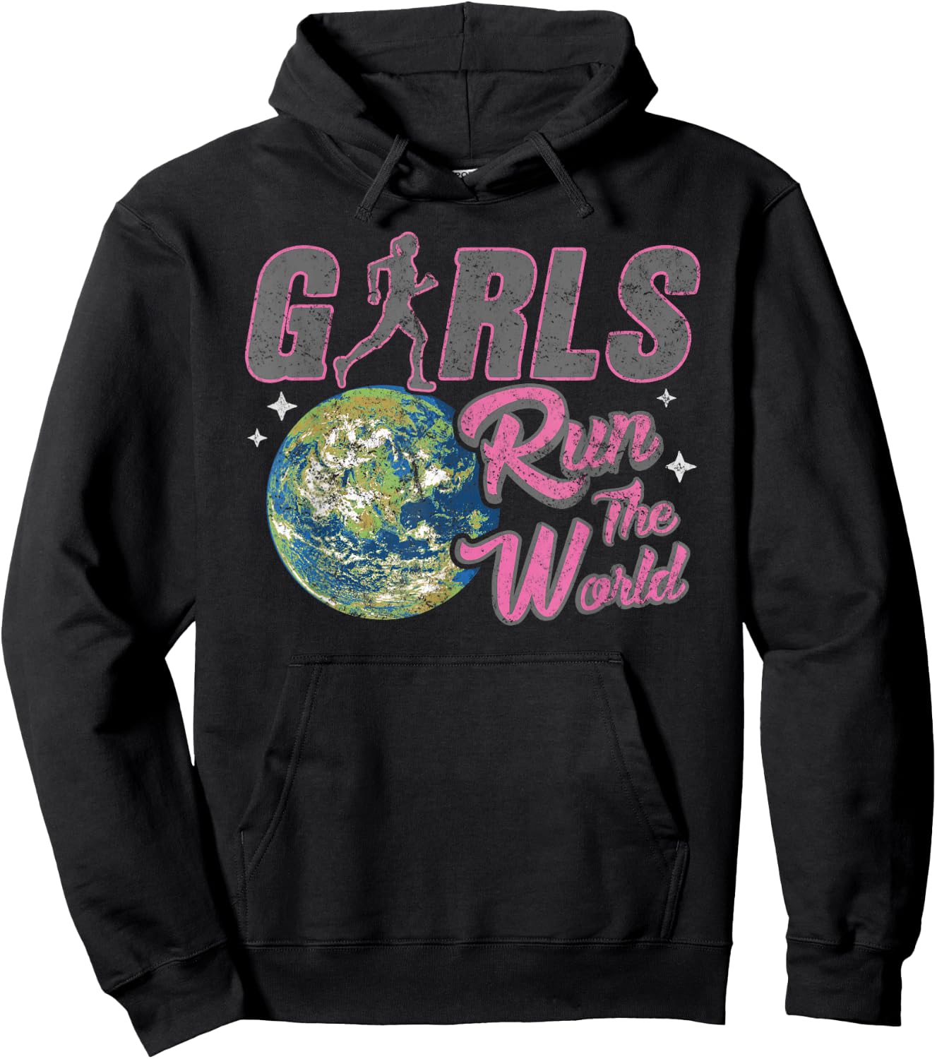 Girls Run The World shirt - Empowering Girls Running Hoodie - Hoodie | Black