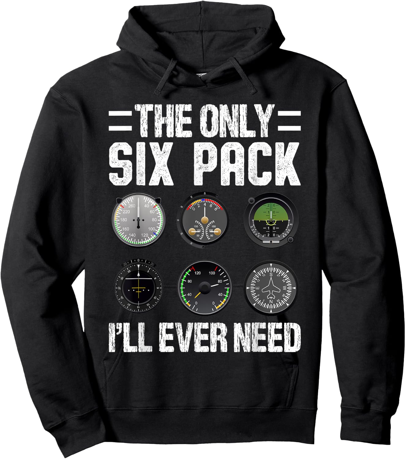 The Only Six Pack I'll Ever Need Funny Pilot Aviator Hoodie - Hoodie | Black