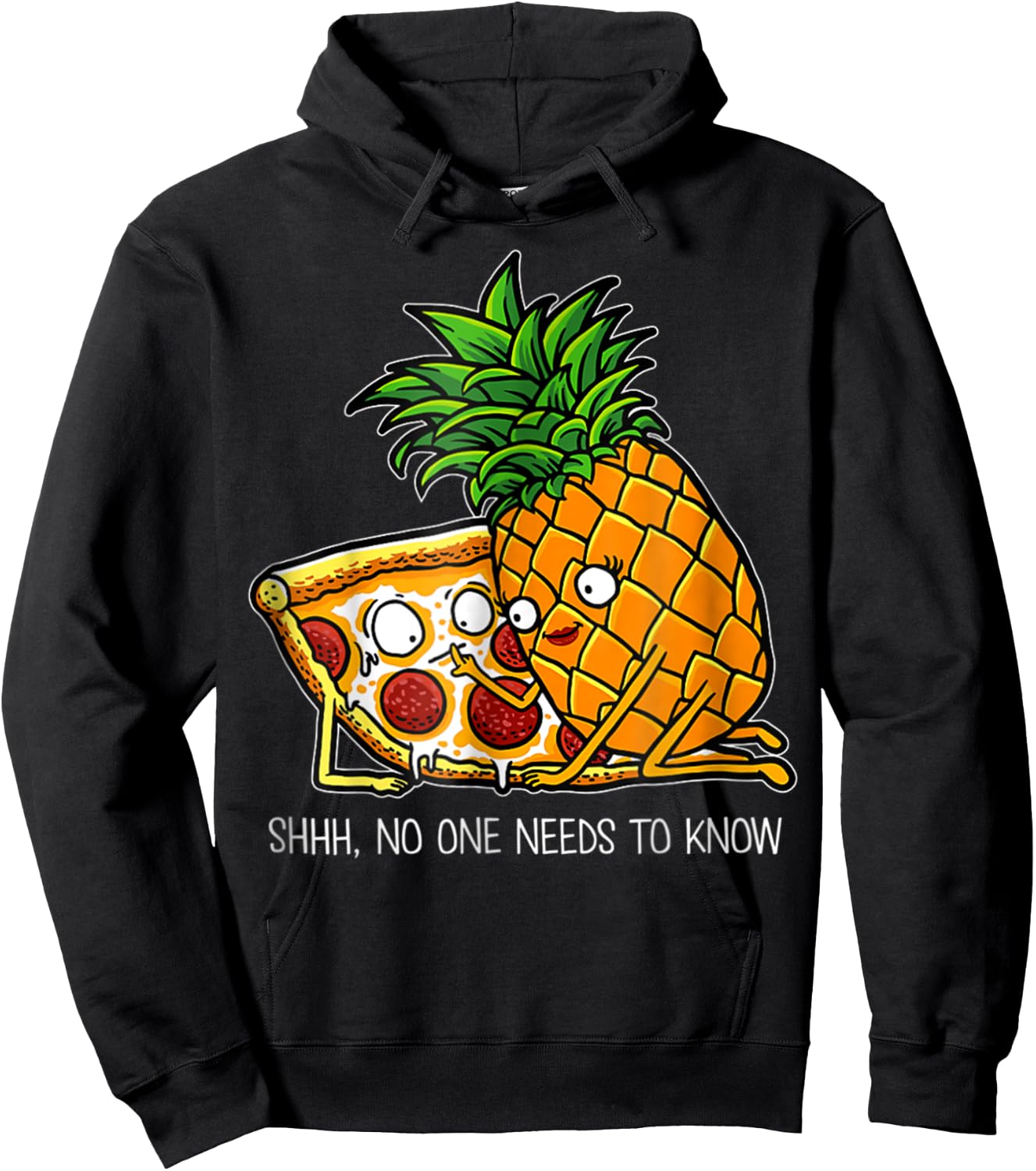 Pineapple Pizza - Funny Pepperoni Pizzas Hoodie - Hoodie | Black
