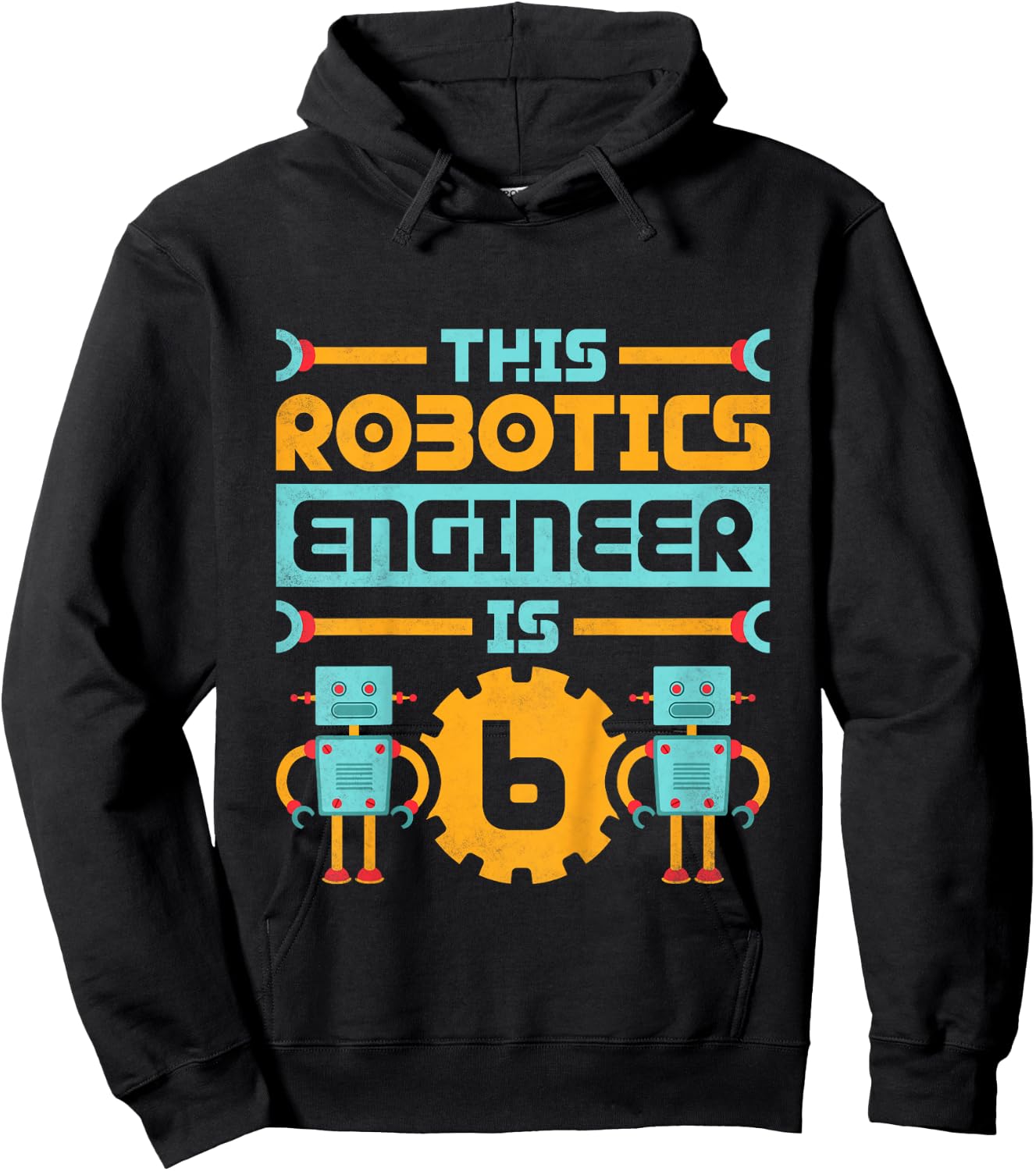 6th Birthday Robot, This Robotics Engineer Is 6 Years Old Hoodie - Hoodie | Black