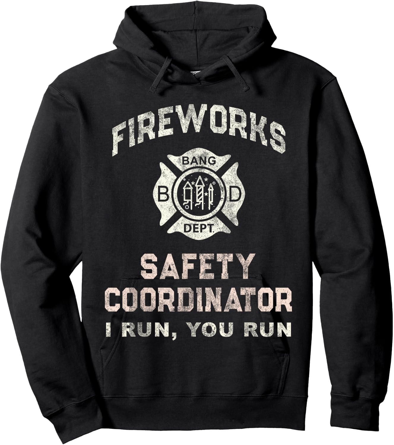 Funny FIREWORKS SAFETY COORDINATOR Firefighter Pyro Red Hoodie - Hoodie | Black