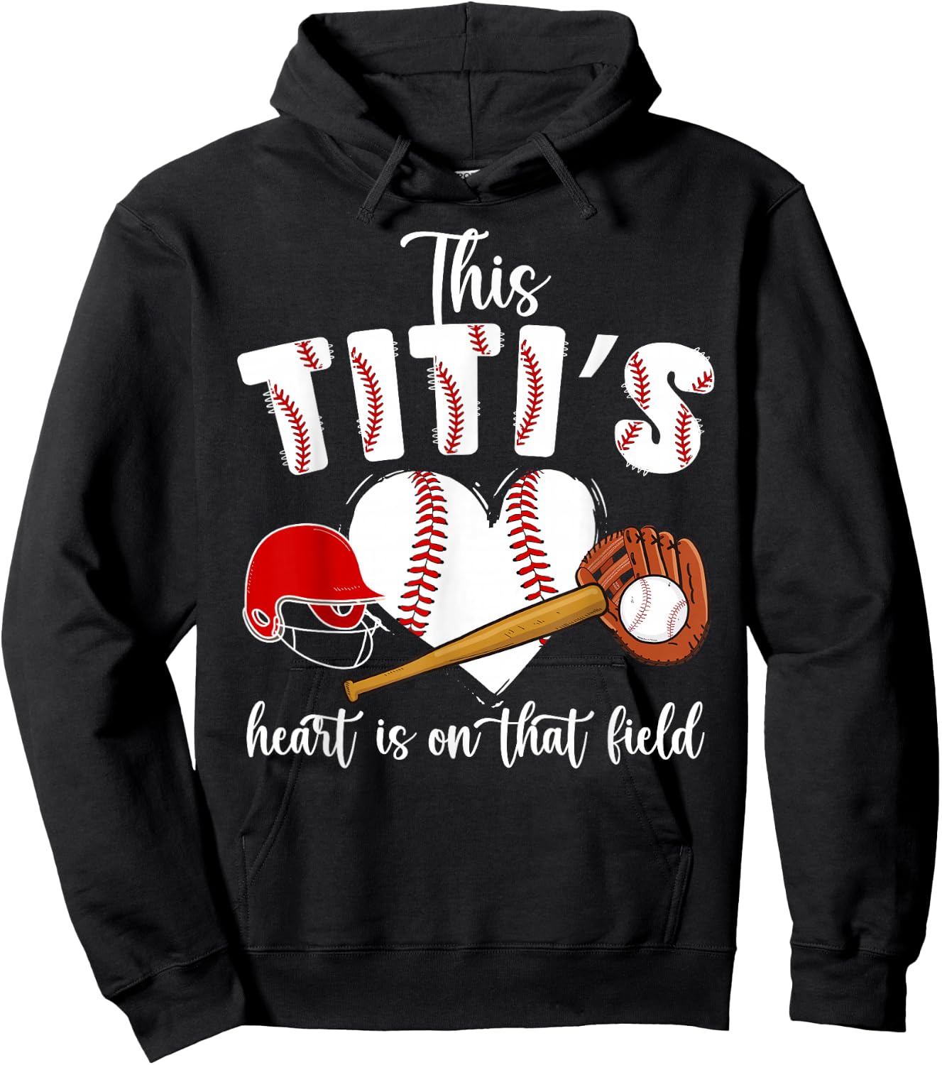 On That Field Baseball Titi Of A Baseball Player Titi Hoodie - Hoodie | Black