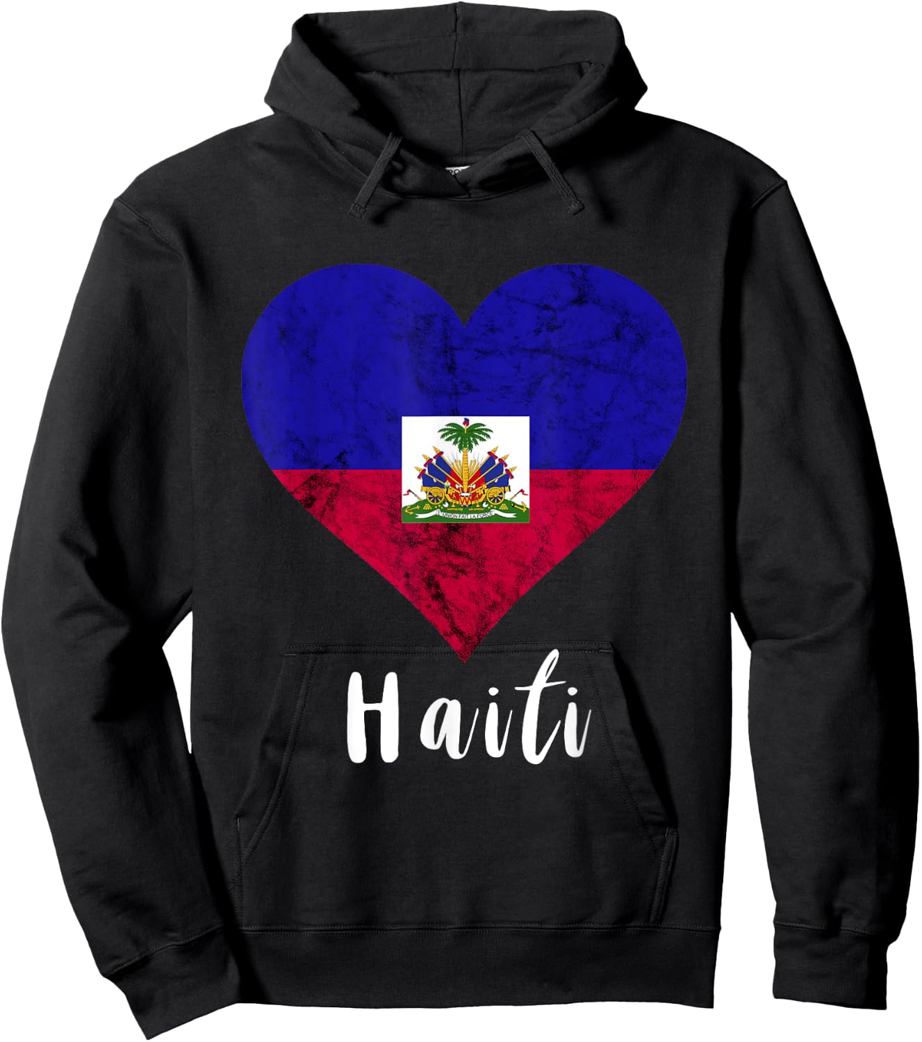 Haitian Root Heart Haiti Haitians Flag Pride Hoodie - Hoodie | Black