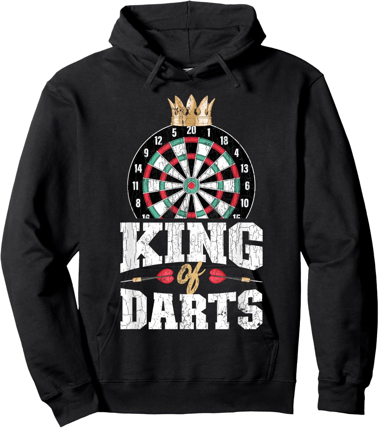 King Of Darts Funny Dart Player Graphic Hoodie - Hoodie | Black