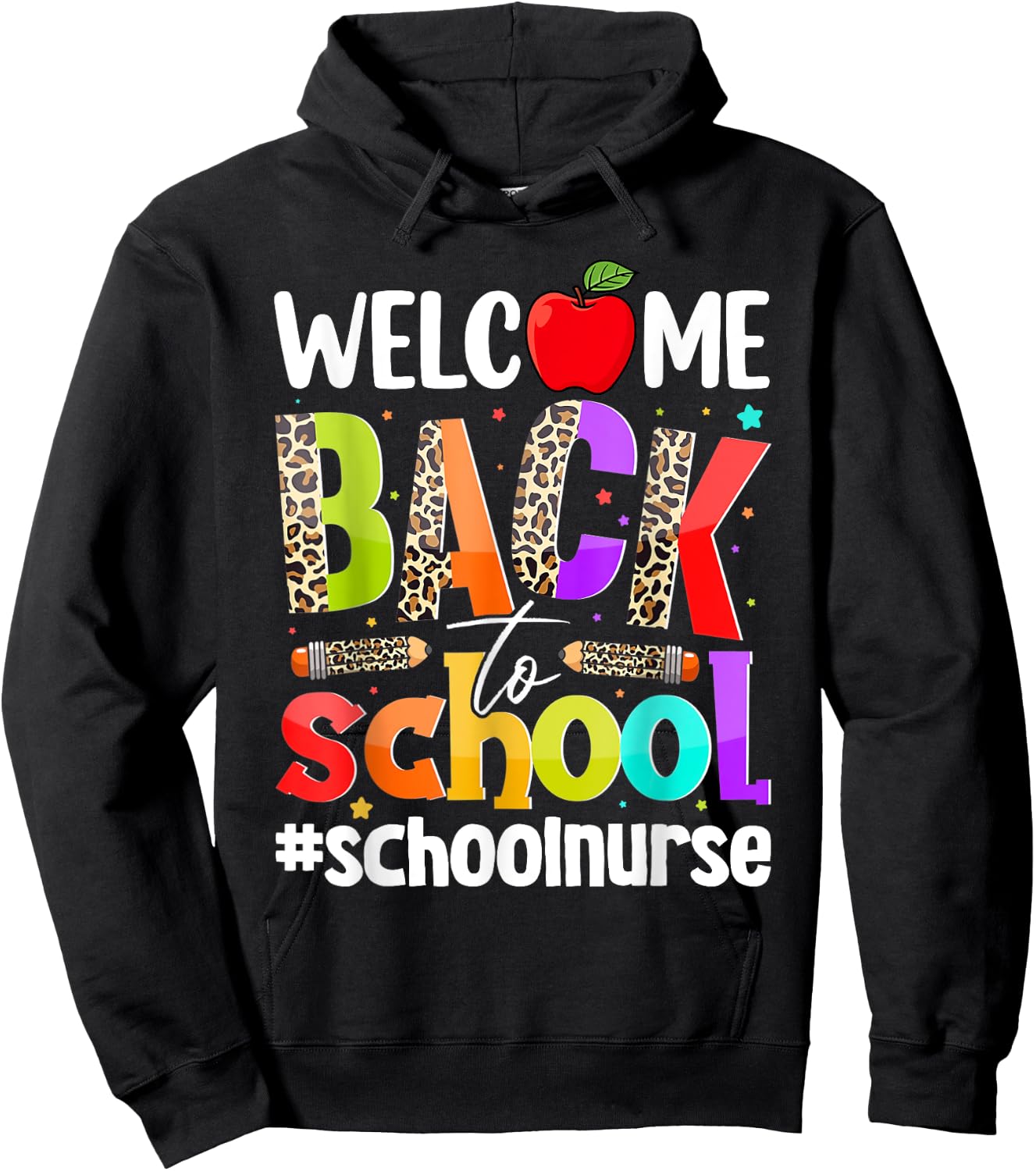 Welcome Back To School Nurse First Day Of School Leopard Hoodie - Hoodie | Black