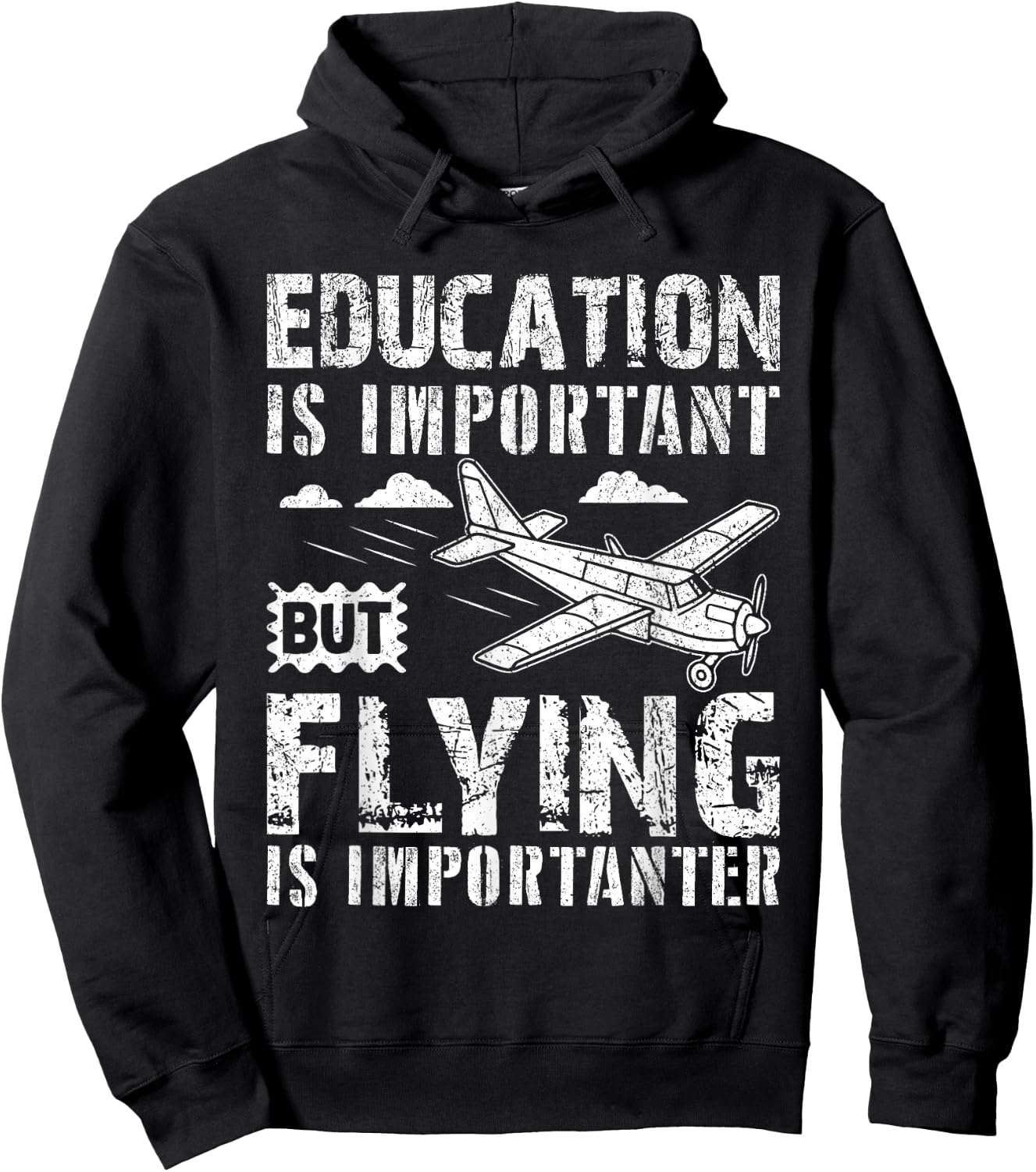That Says Education Is Important But Flying Is Importanter Hoodie - Hoodie | Black