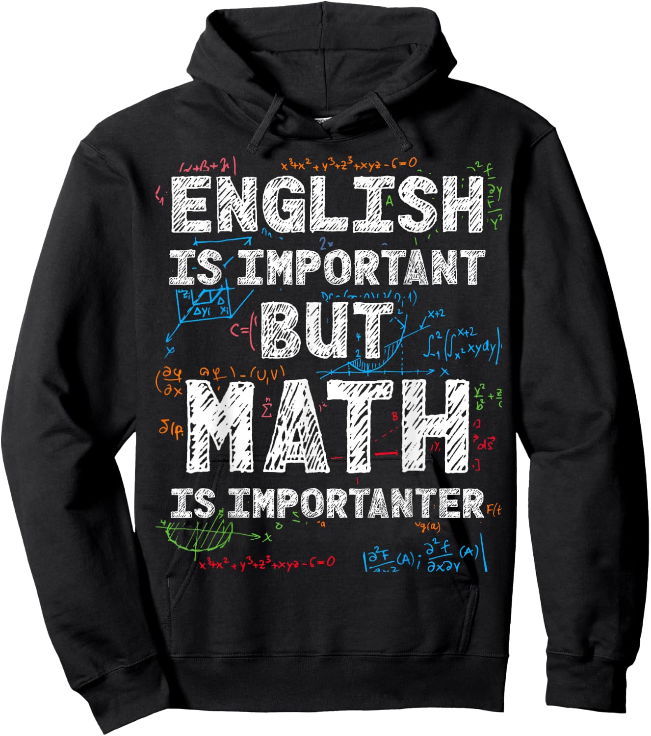 English is important but math is importanter Hoodie - Hoodie | Black