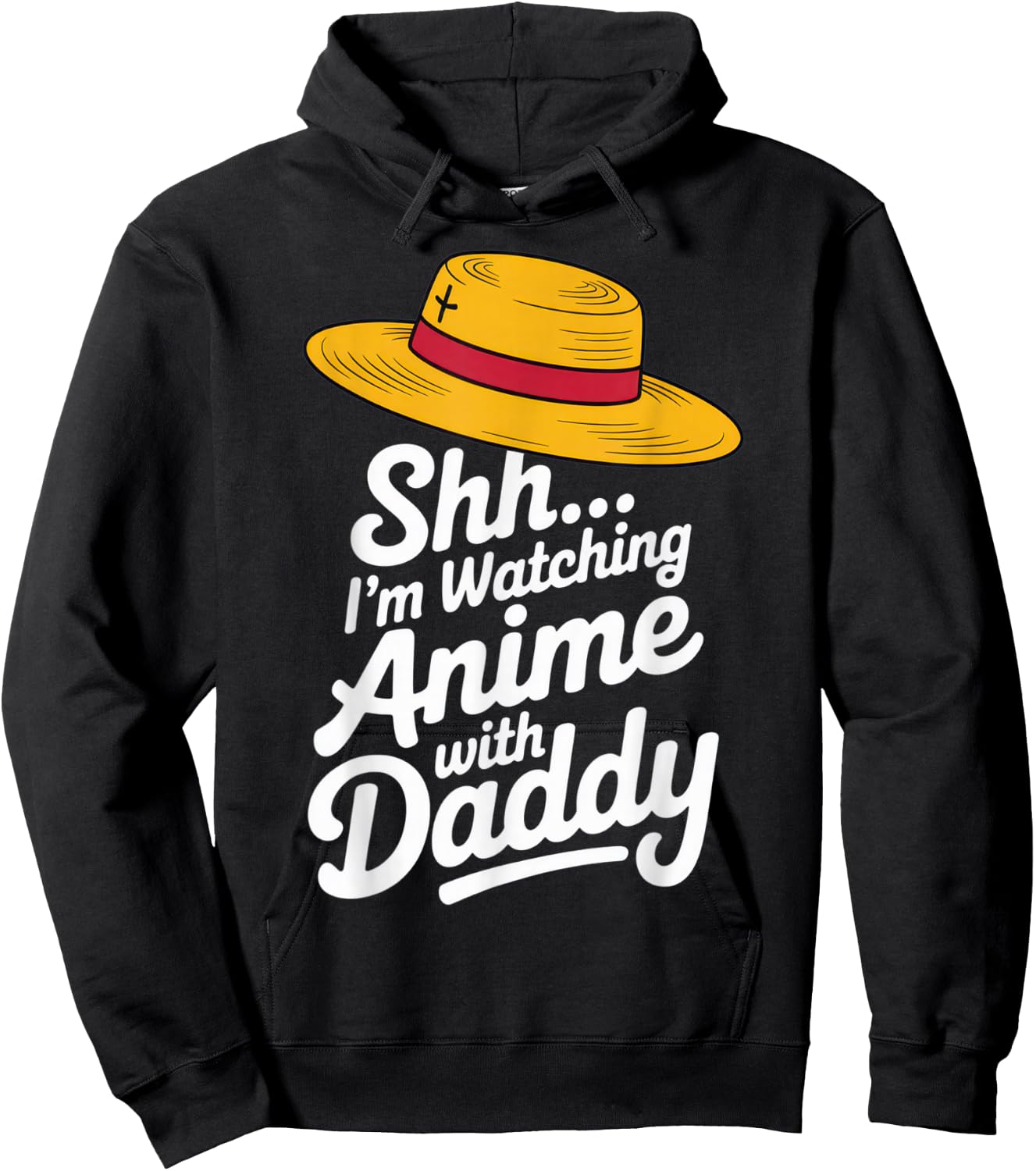 Shh I'm Watching Anime with Daddy Funny Hoodie - Hoodie | Black