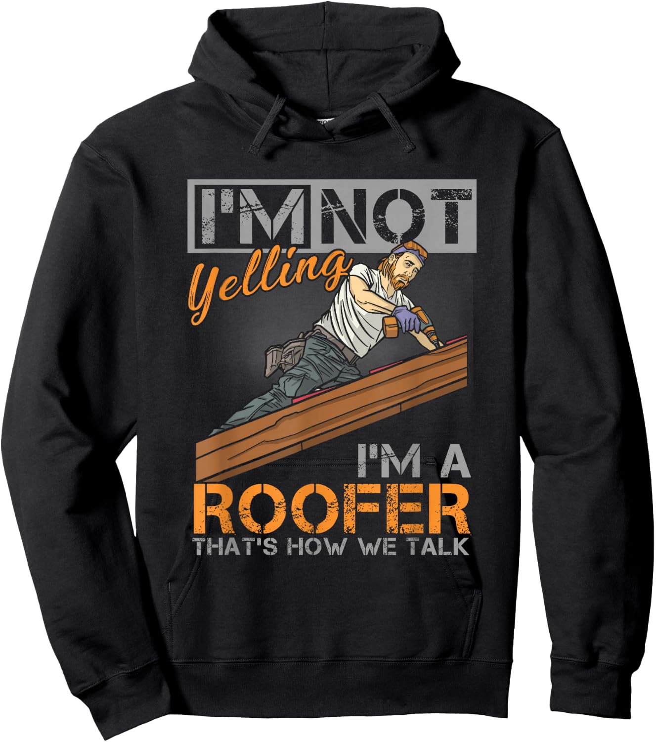 Roofer Hammer Roof Mechanic Construction Craftsman Carpenter Hoodie - Hoodie | Black