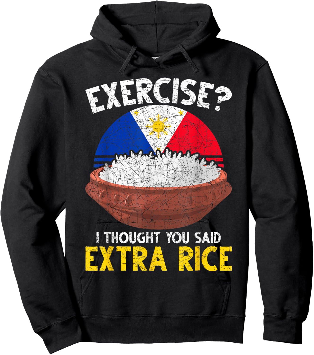 Ich dachte du hast Extra Reis gesagt Funny Philippines Hoodie - Hoodie | Black