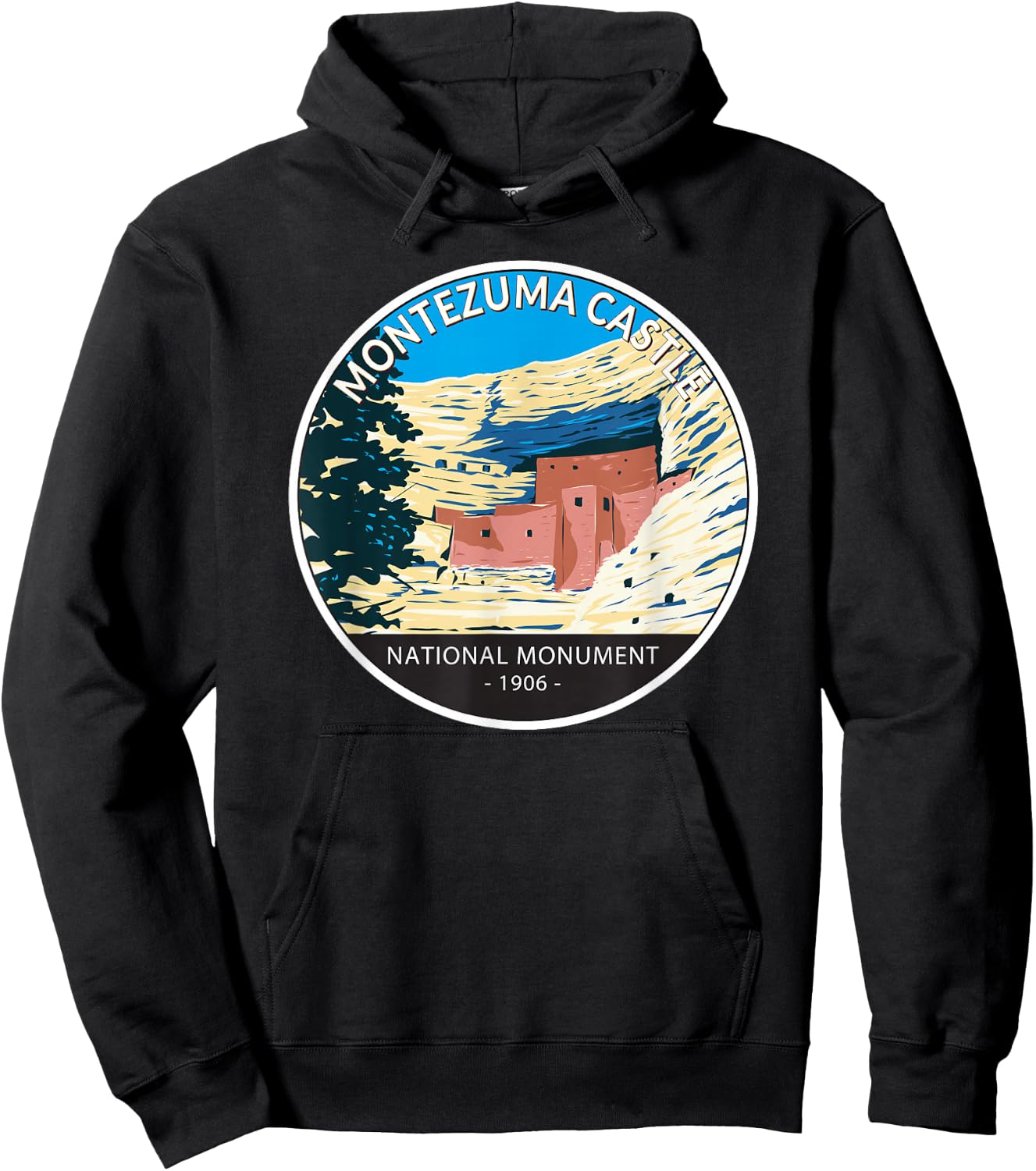 Montezuma Castle National Monument Arizona Vintage Hoodie - Hoodie | Black