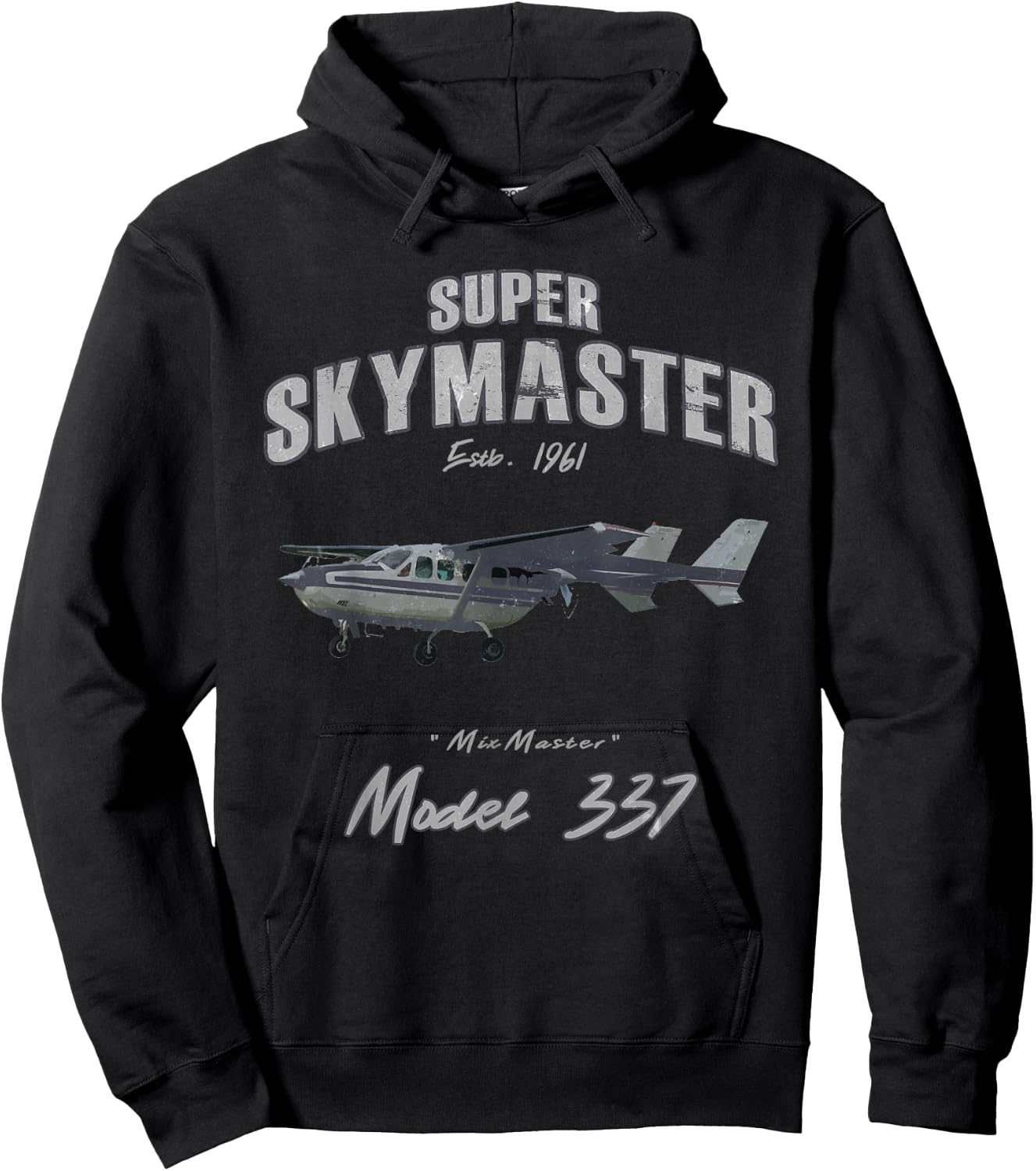 Model 337 Skymaster Airplane Vintage Design Hoodie - Hoodie | Black