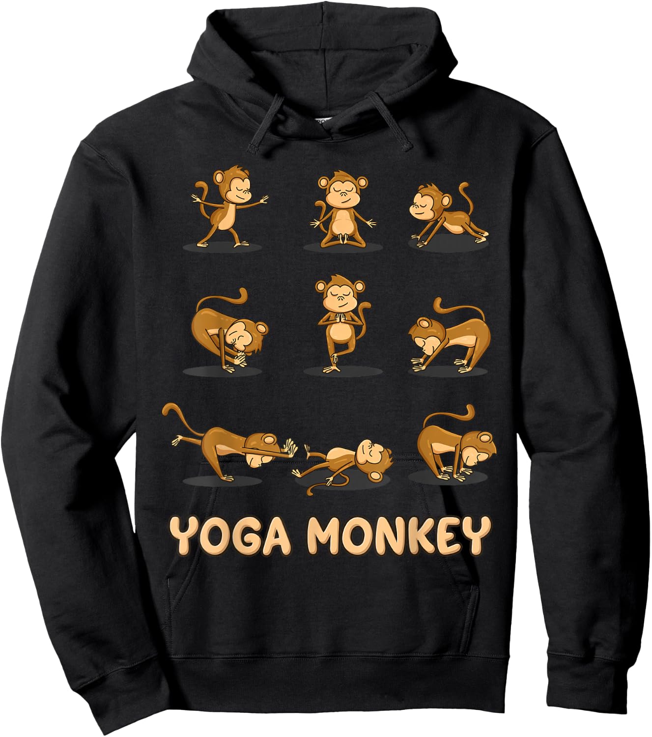 Monkey Yoga Shirt Meditation Zen Namaste Yoga Lover Buddhist Hoodie - Hoodie | Black
