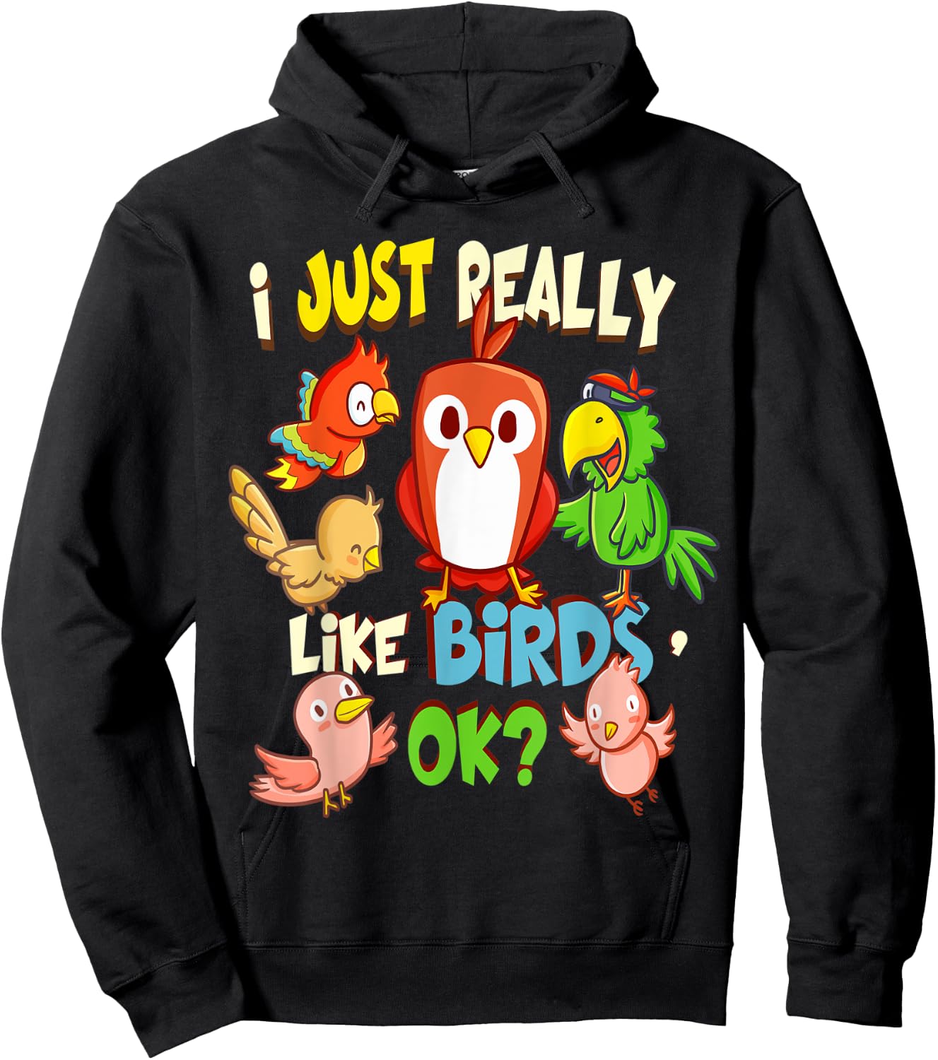 Funny Bird Shirt I Just Really Like Birds Ok Hoodie - Hoodie | Black