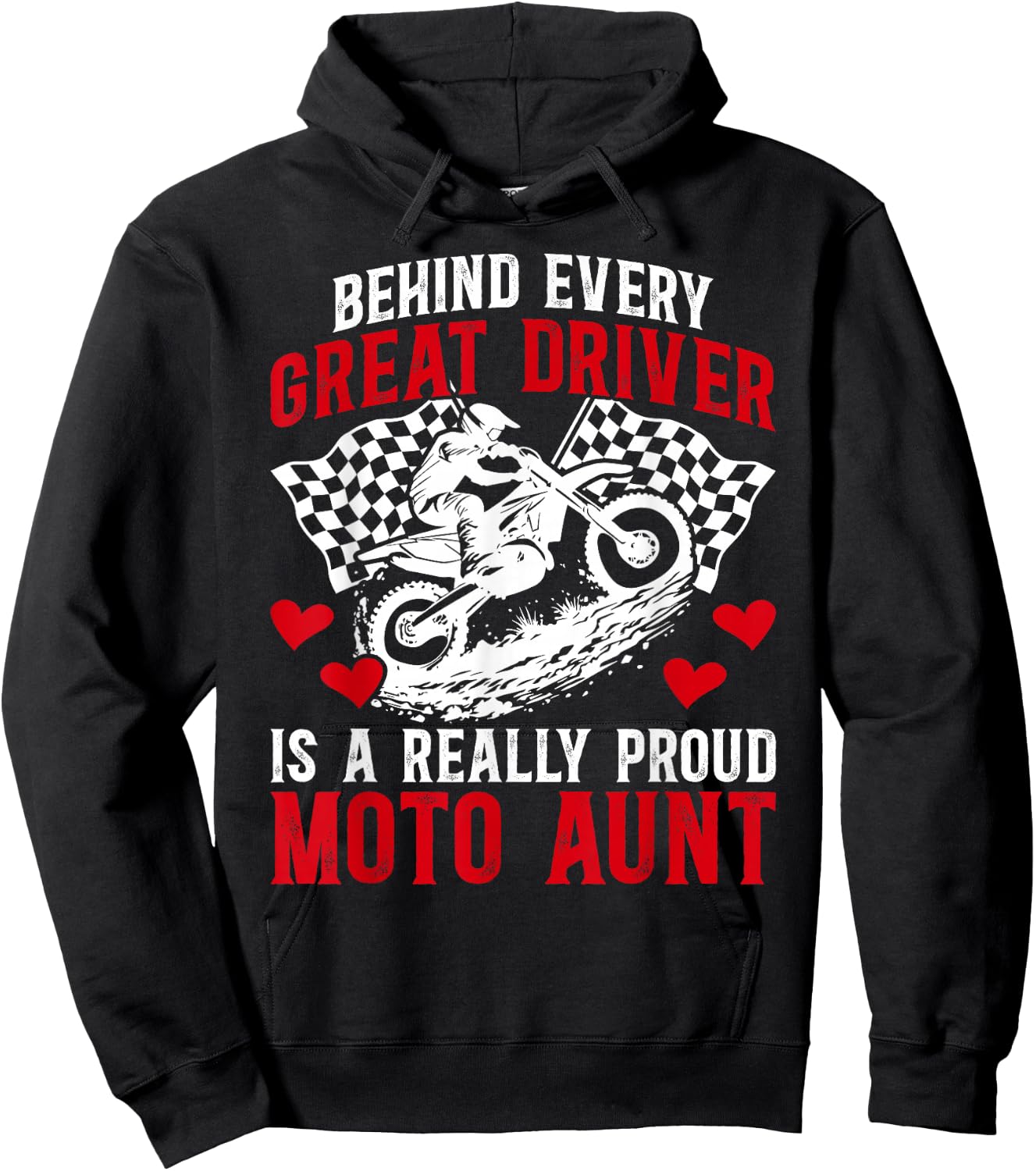 Proud Moto Aunt Motocross Rider Aunt Motocross Aunt Hoodie - Hoodie | Black