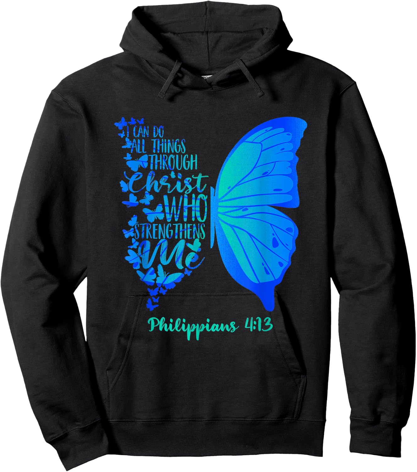 Can Do All Things Through Christ Who Strengthens Me I Gift Hoodie - Hoodie | Black