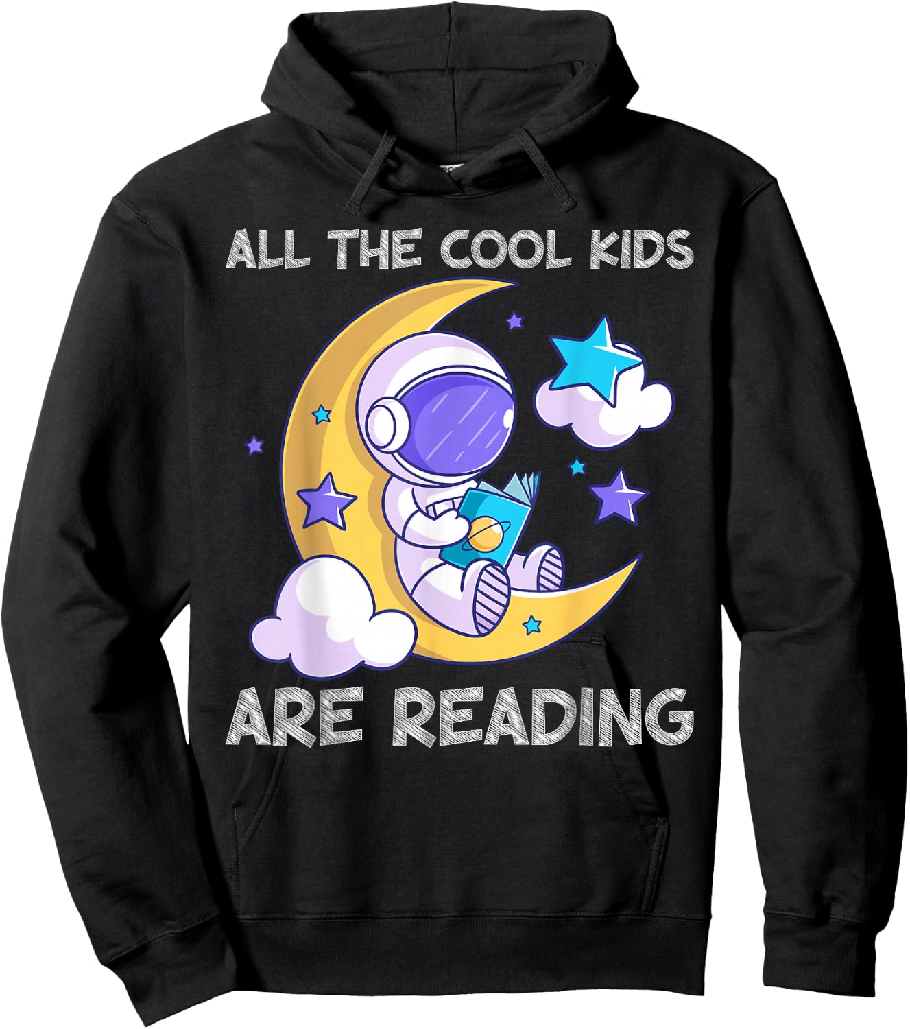 All the Cool Kids Are Reading Astronaut Space Book Lover Hoodie - Hoodie | Black