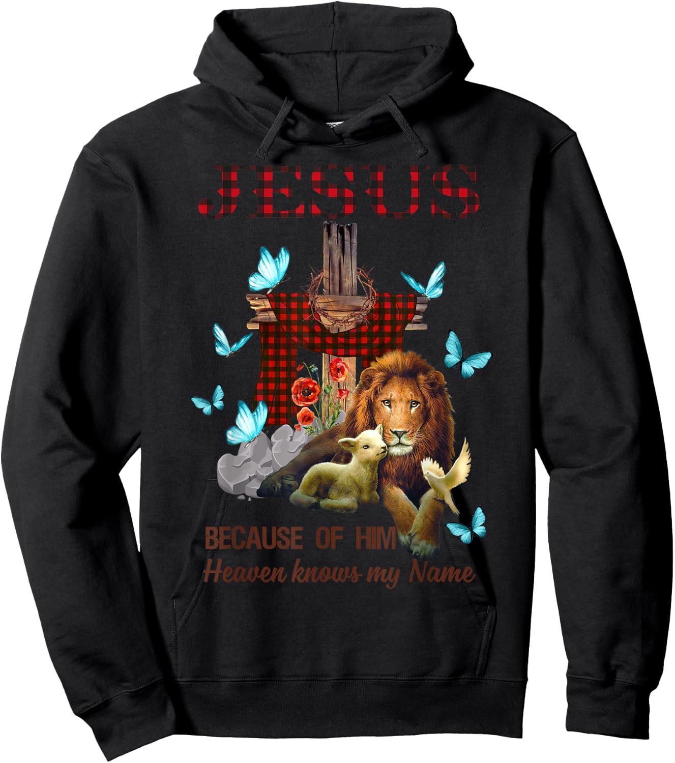 Jesus Because Of Him Heaven Knows My Name Hoodie - Hoodie | Black