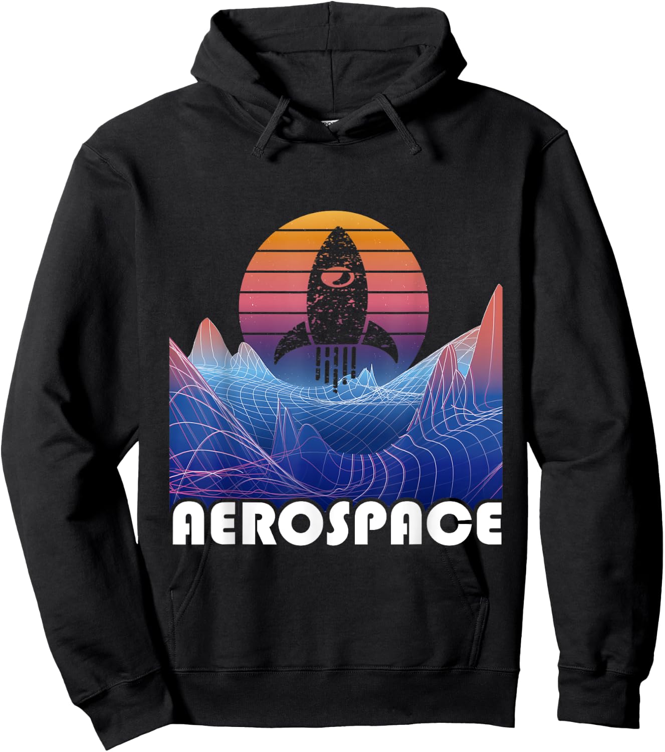 Aerospace Engineer Rocket Vaporwave Aeronautical Space Hoodie - Hoodie | Black