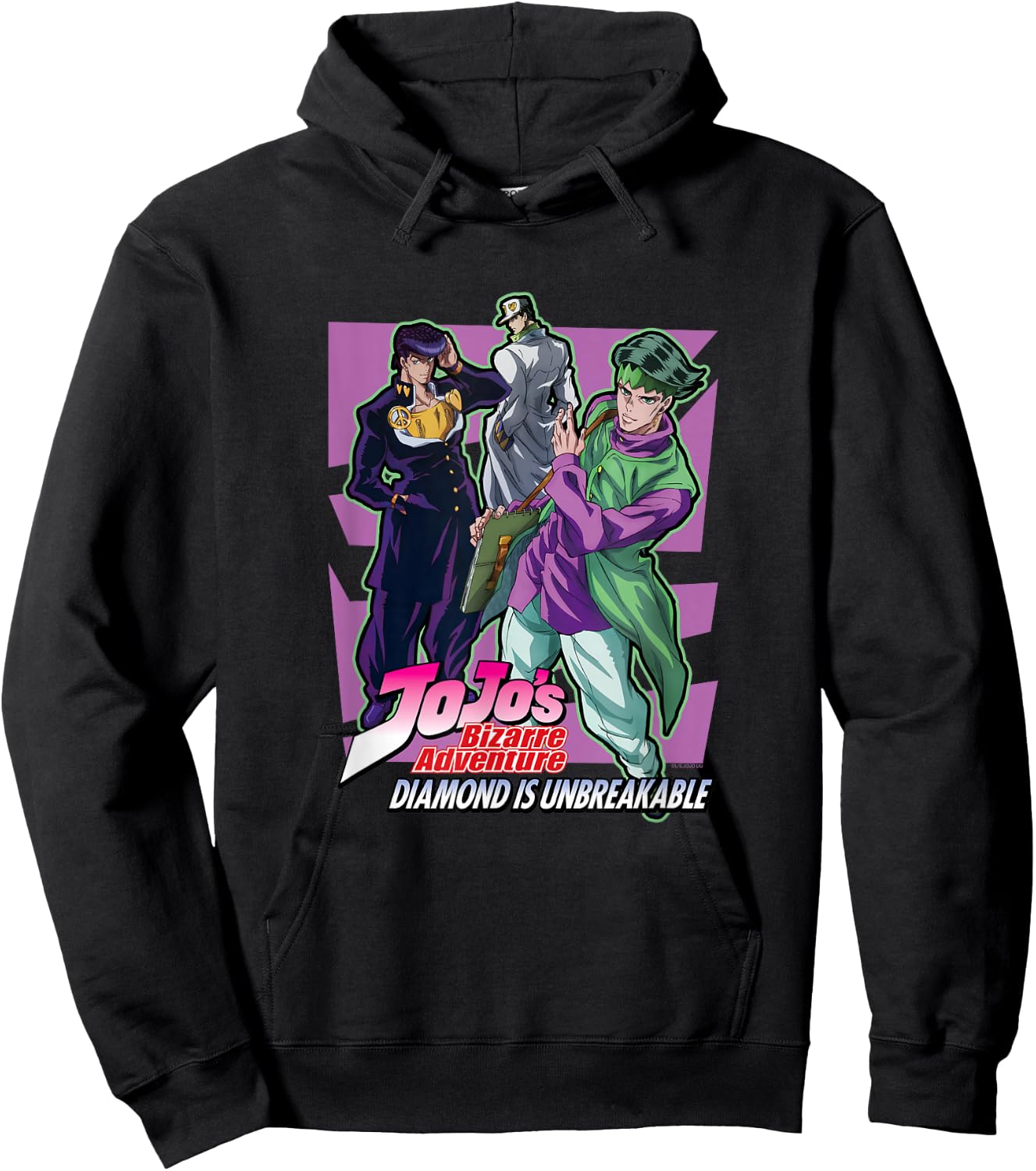 JoJo Diamond is Unbreakable Group Pose Josuke Rohan & Jotaro Hoodie - Hoodie | Black