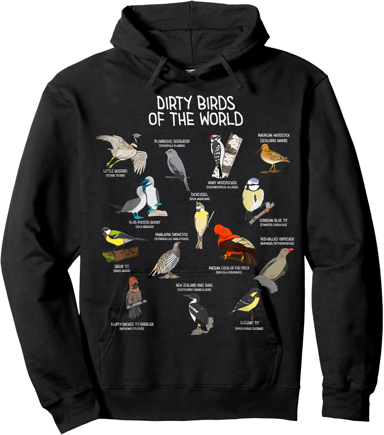Bird Watching Dirty Birds Of The World Funny Birding Hoodie - Hoodie | Black