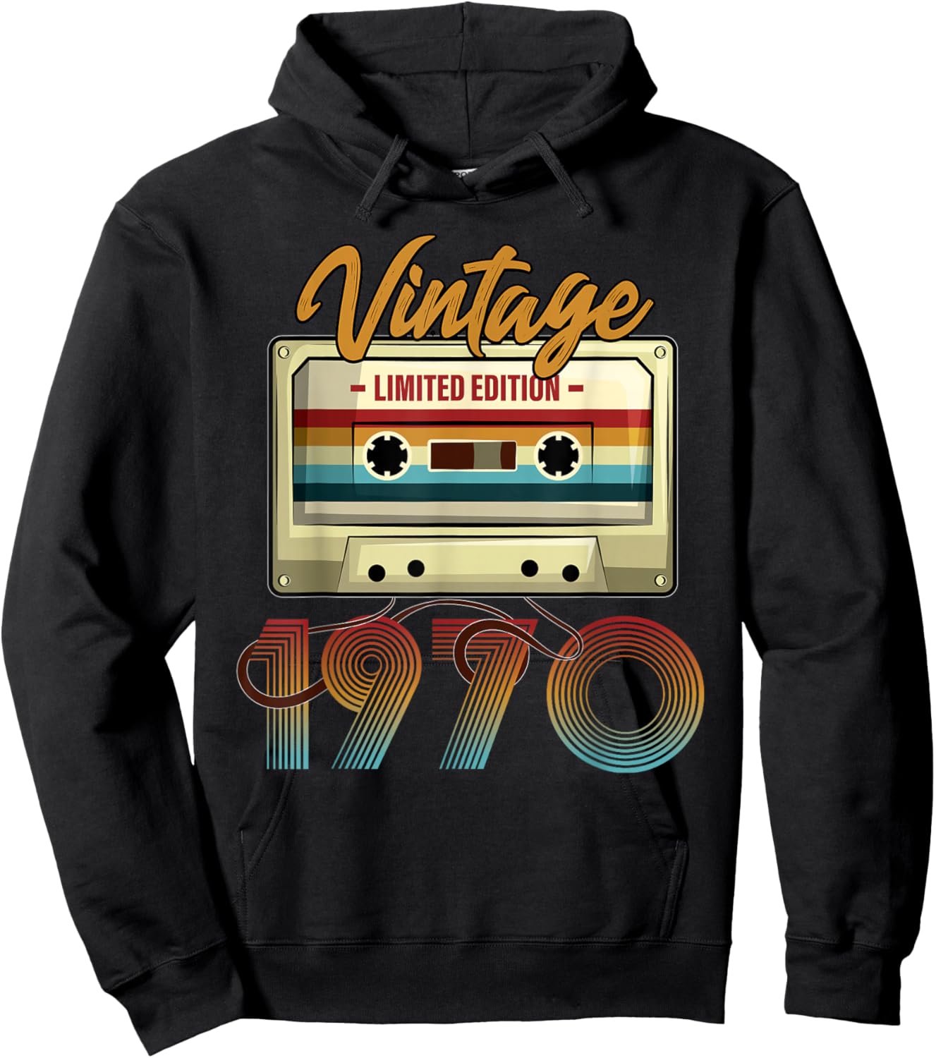 Vintage 1970 55th Birthday Cassette Tape Women B-Day Hoodie - Hoodie | Black
