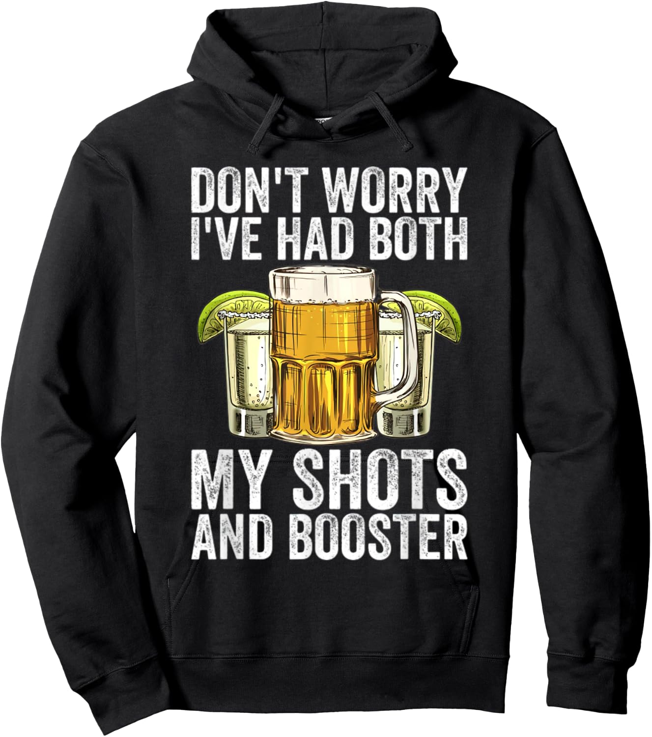 Don't Worry I've Had Both My Shots And Booster Funny Vaccine Hoodie - Hoodie | Black