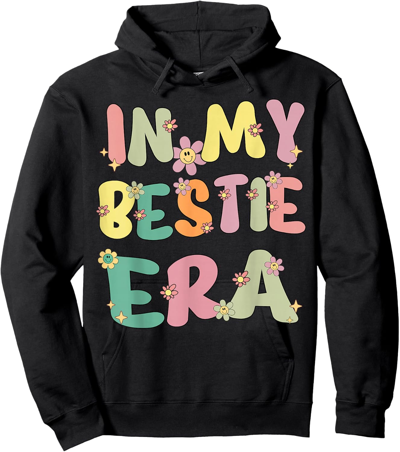 In My Bestie Era Retro Groovy Cute BFF Best friends Matching Hoodie - Hoodie | Black