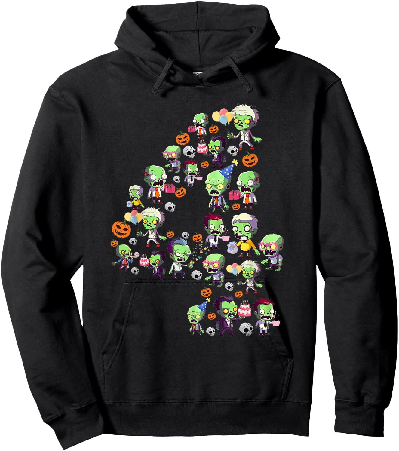 Halloween 4 Years Old Boy It's My 4th Birthday Zombie Lover Hoodie - Hoodie | Black