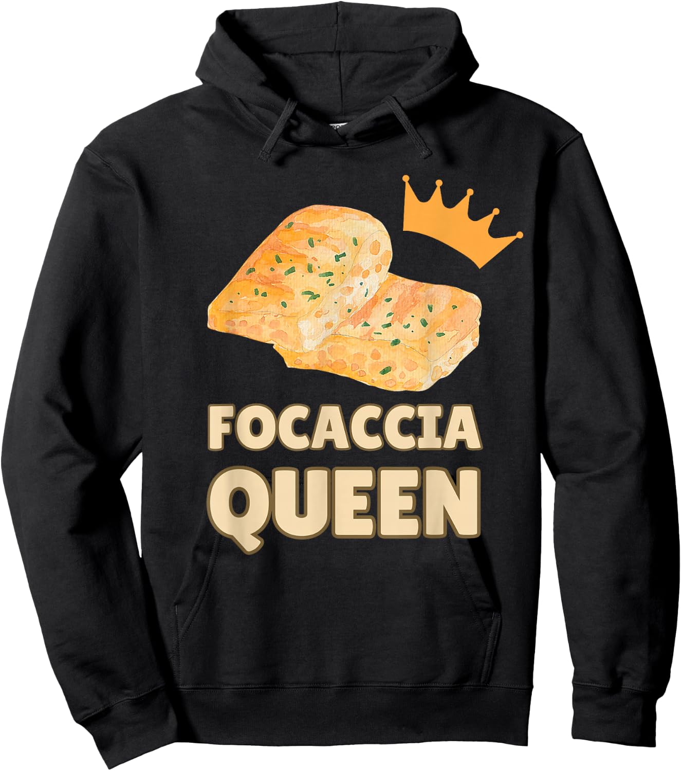 Focaccia Queen | Schiacciata Flatbread Hoodie - Hoodie | Black