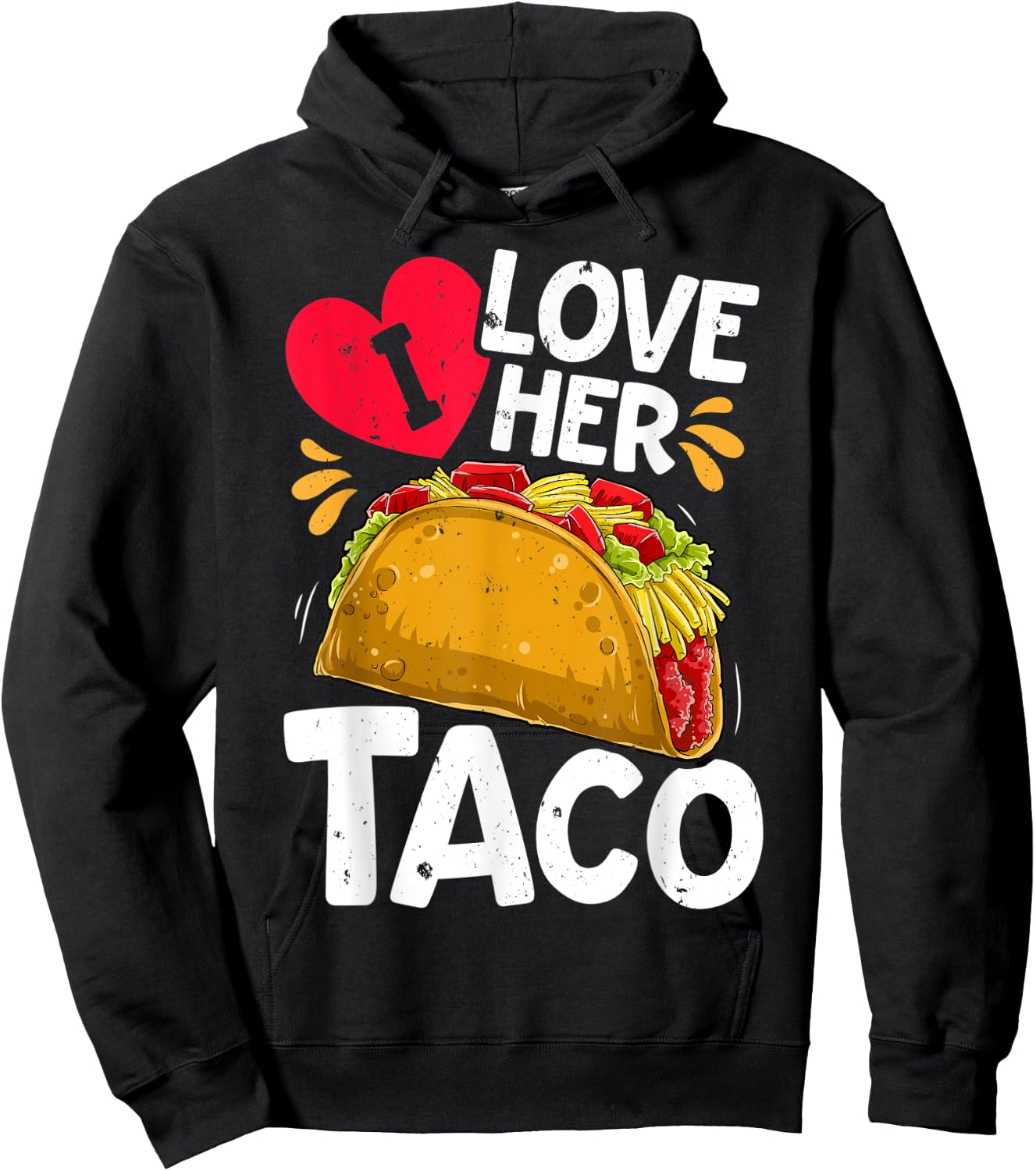I Love Her Taco Cinco De Mayo Boys Men Mexican Food Lover Hoodie - Hoodie | Black