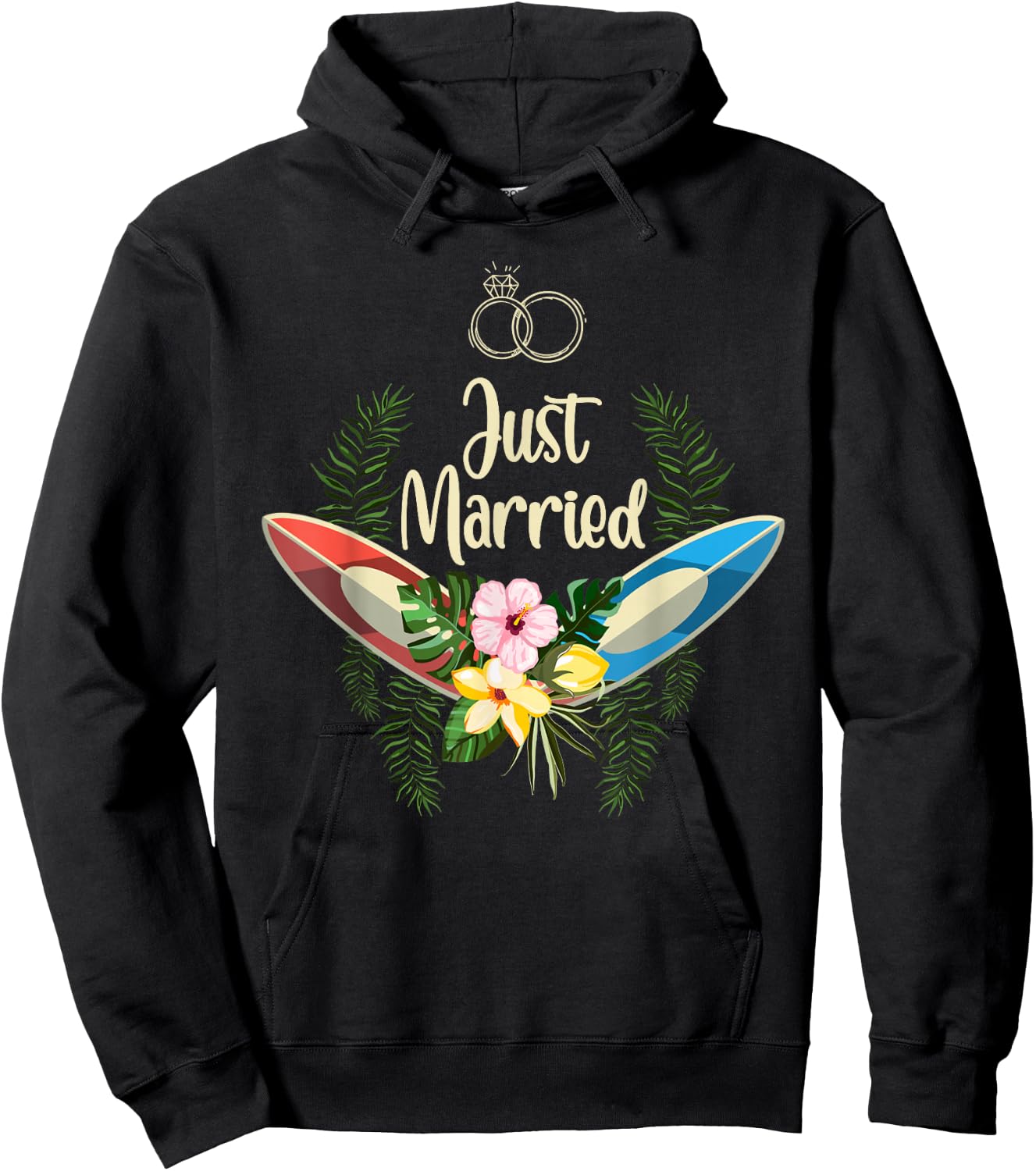 Hawaiian Honeymoon and newlyweds at Hawaii or Just maui'd Hoodie - Hoodie | Black