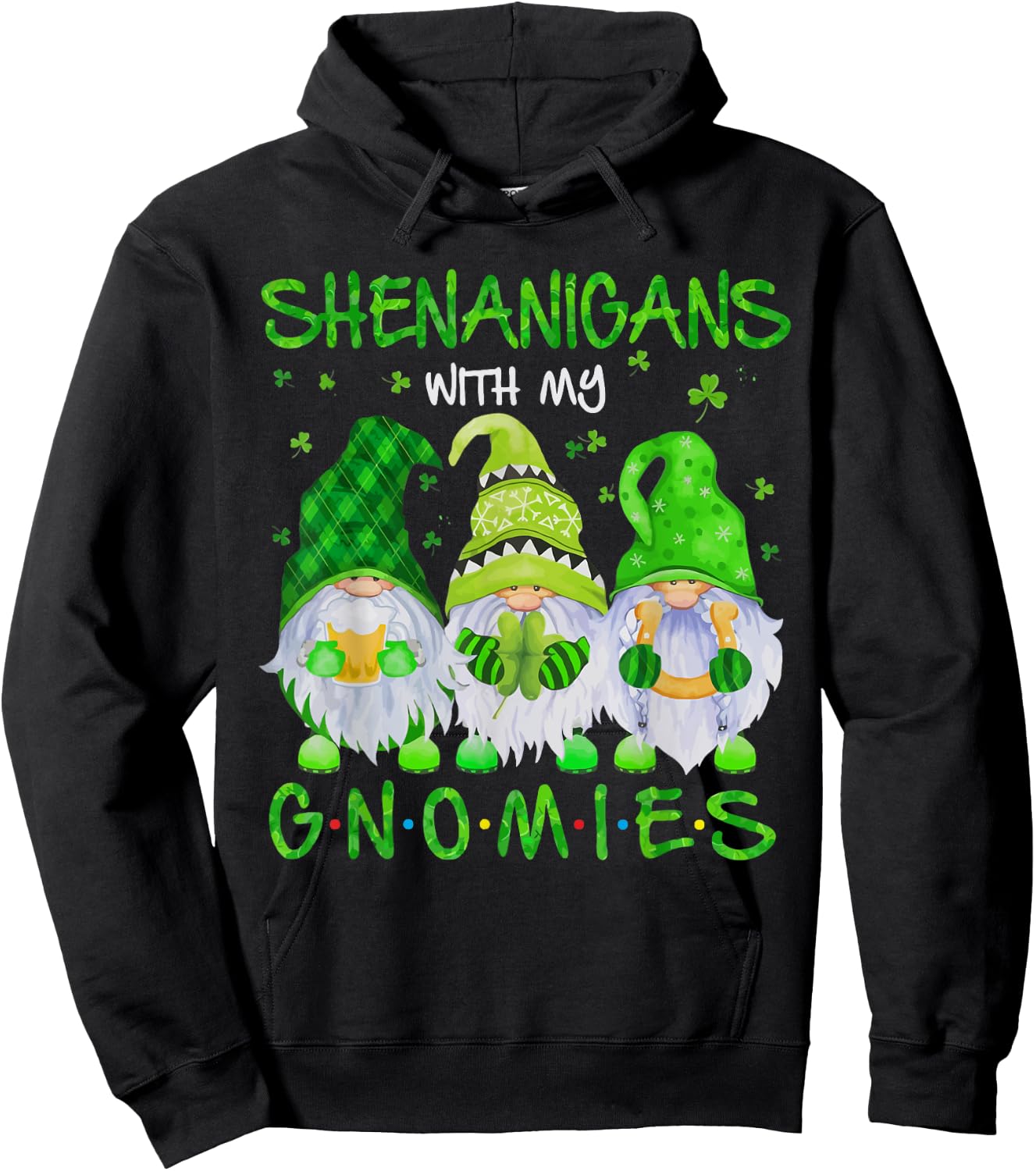 Shenanigans With My Gnomies St Patrick's Day Gnome Lover Hoodie - Hoodie | Black