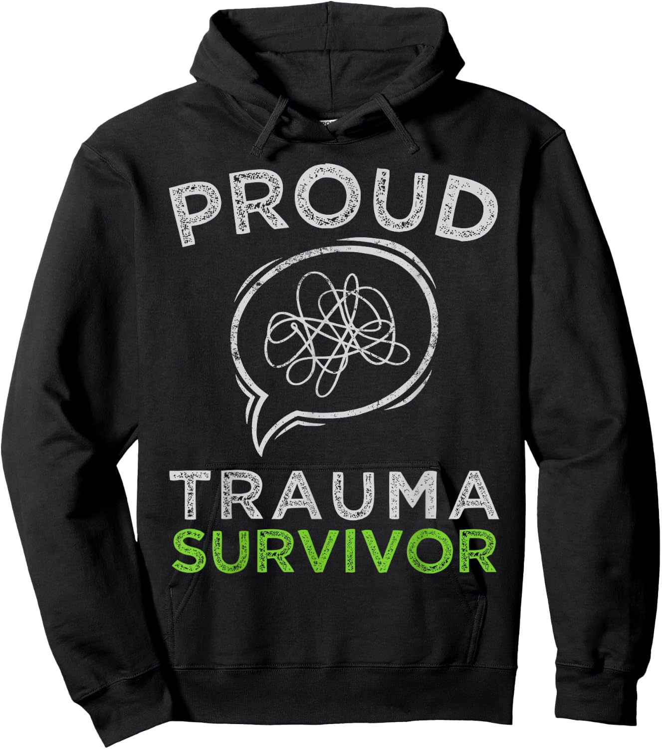 Proud Trauma Survivor Trauma Therapy Mental Health Awareness Hoodie - Hoodie | Black