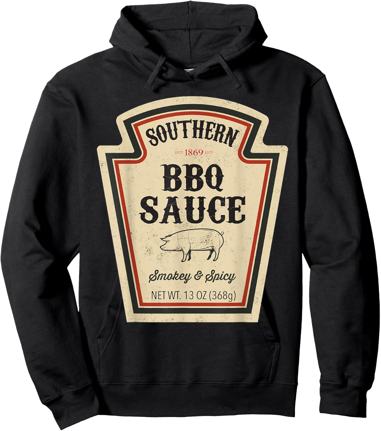 Halloween Matching Costume Southern BBQ Sauce Bottle Label Hoodie - Hoodie | Black