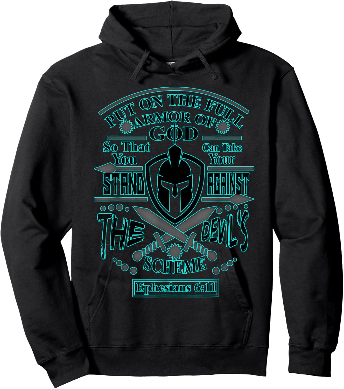 Put On Full Armor of God - Powerful Christian Men Hoodie - Hoodie | Black